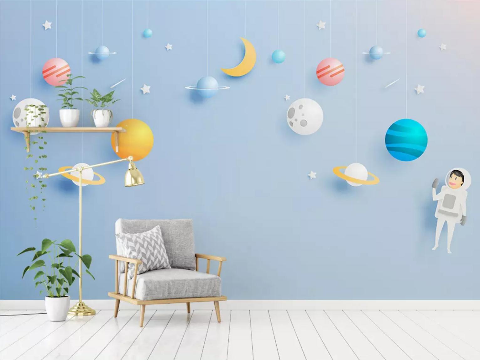 3D Moon Planet WC467 Wall Murals