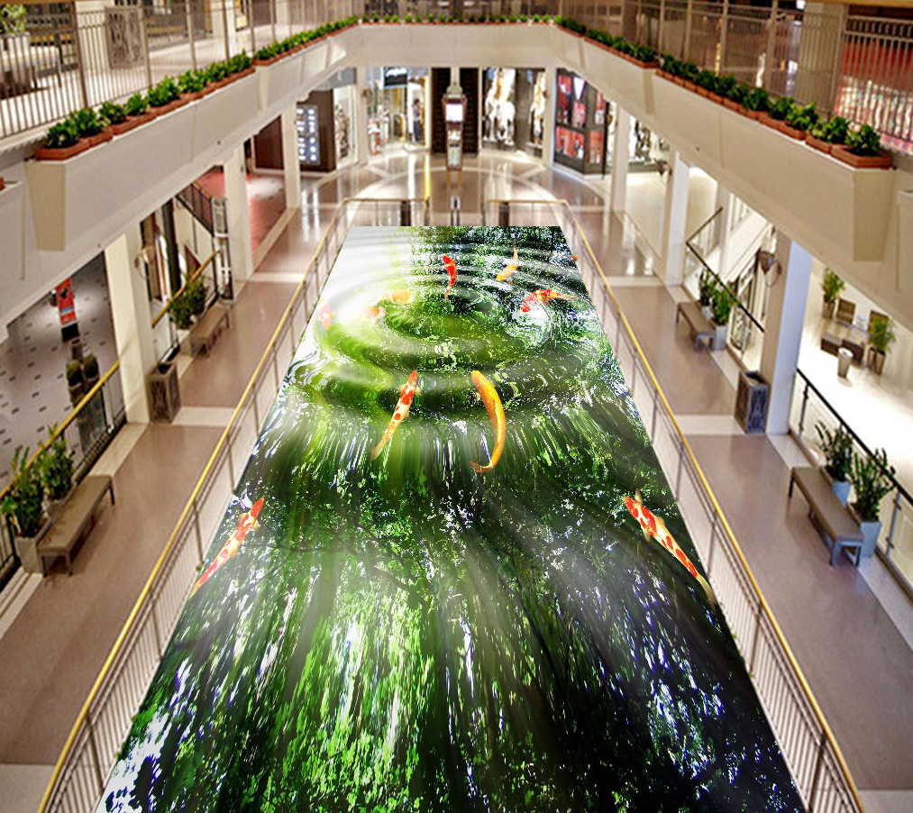 3D Clear Water Koi 567 Floor Mural Wallpaper Murals Rug & Mat Print Epoxy waterproof bath floor