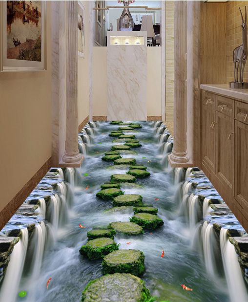 3D Moss Stone 318 Floor Mural Wallpaper AJ Wallpaper 2