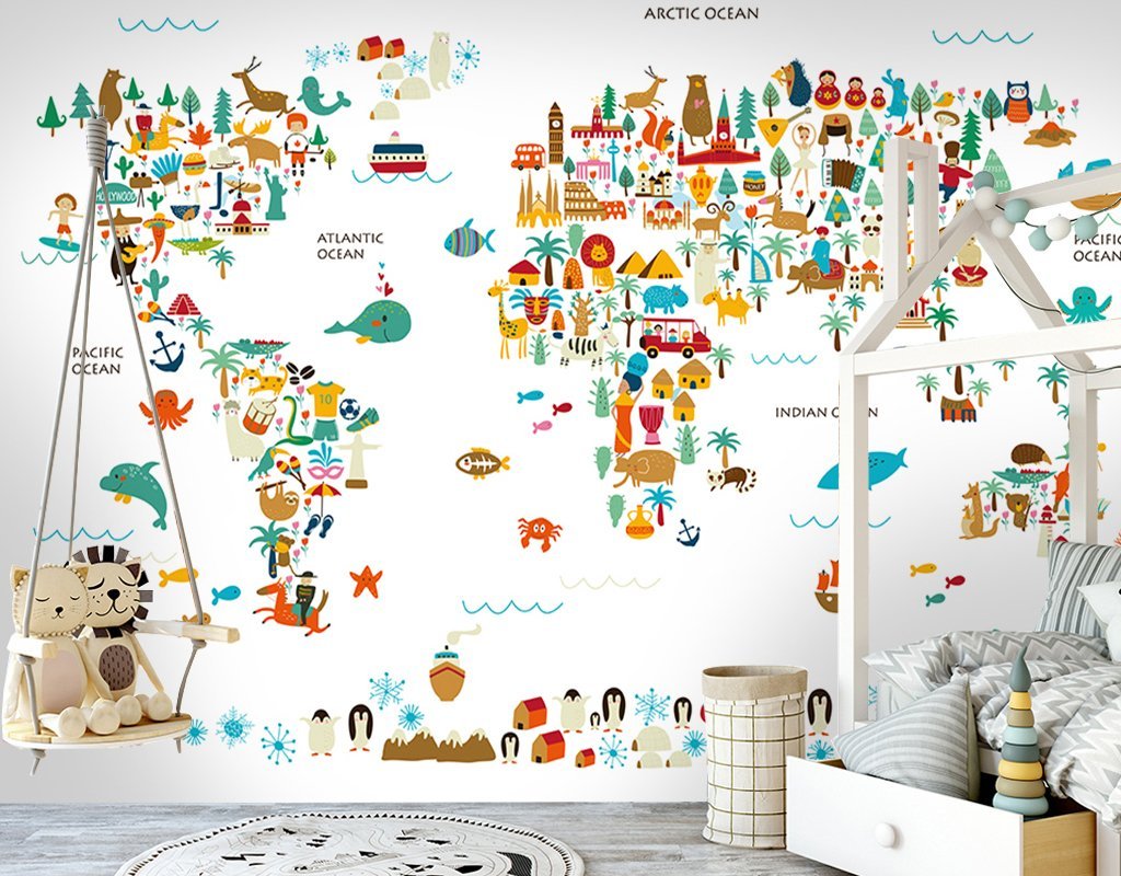 3D Animal Map 844 Wall Murals Wallpaper AJ Wallpaper 2