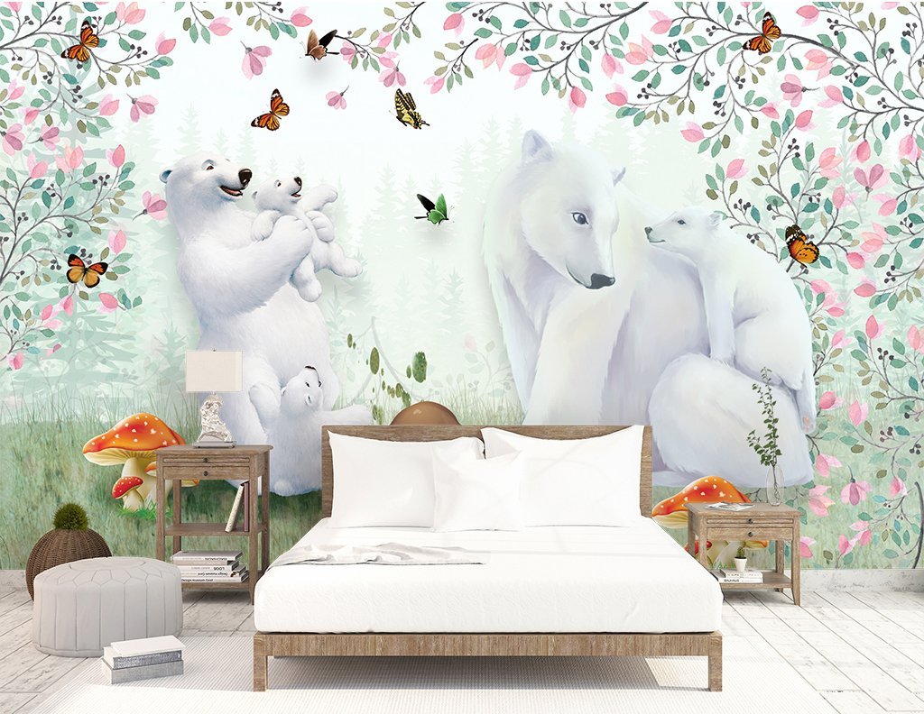 3D Polar Bear 596 Wall Murals Wallpaper AJ Wallpaper 2