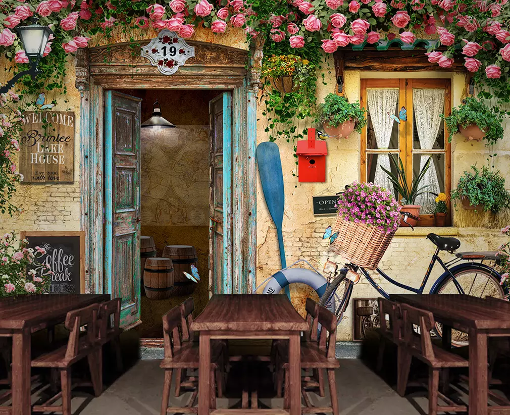 3D Door Decoration Flower 263 Wallpaper AJ Wallpaper 2