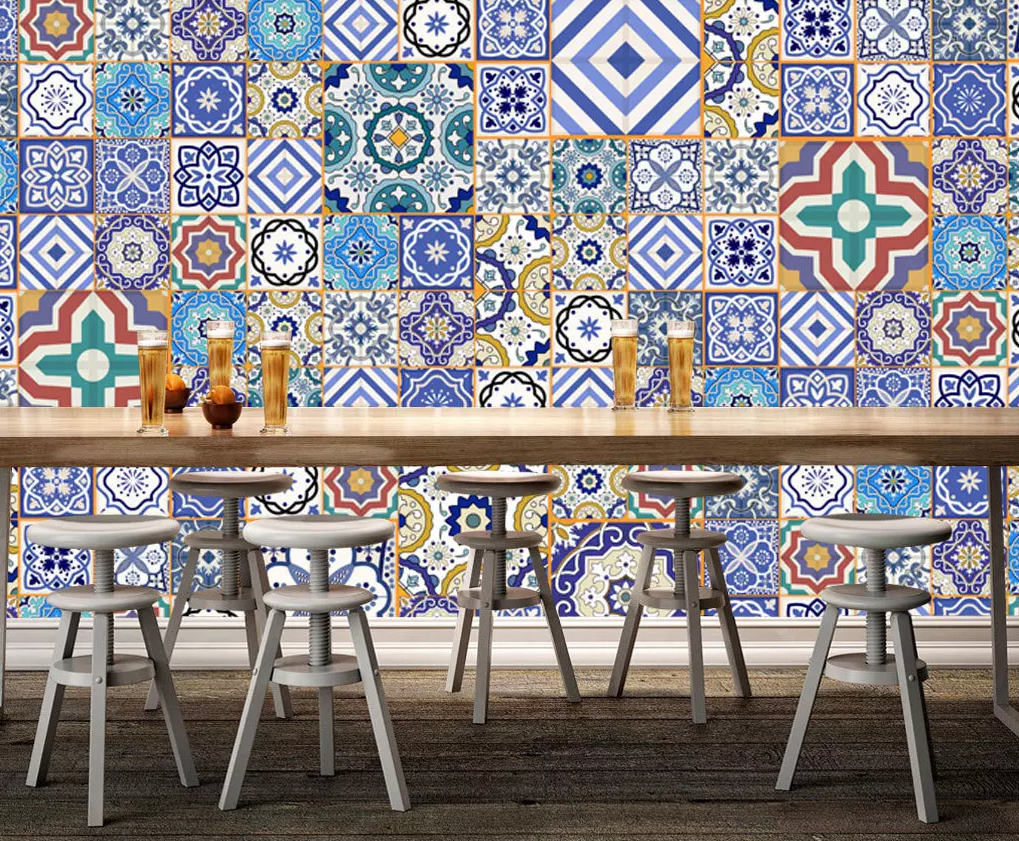 3D Mosaic Flower Pattern 377 Wallpaper AJ Wallpaper 2