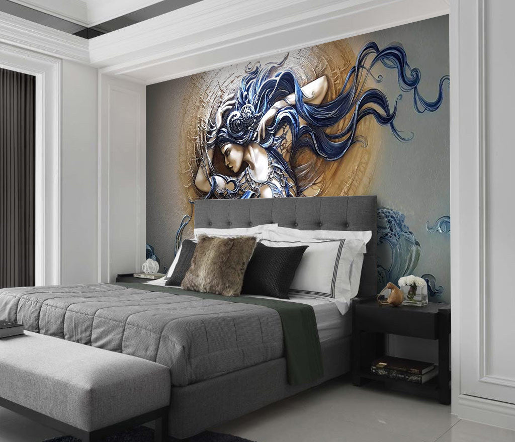 3D Woman Sculpture WG316 Wall Murals