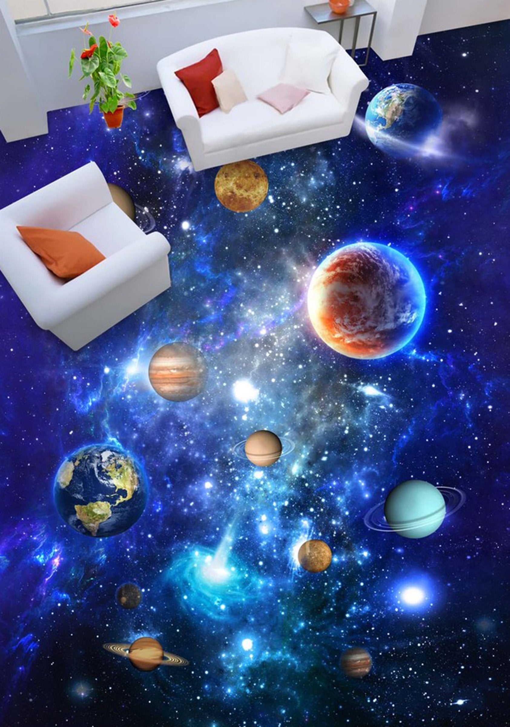 3D Galaxy Planet WG292 Floor Mural Wallpaper AJ Wallpaper 2