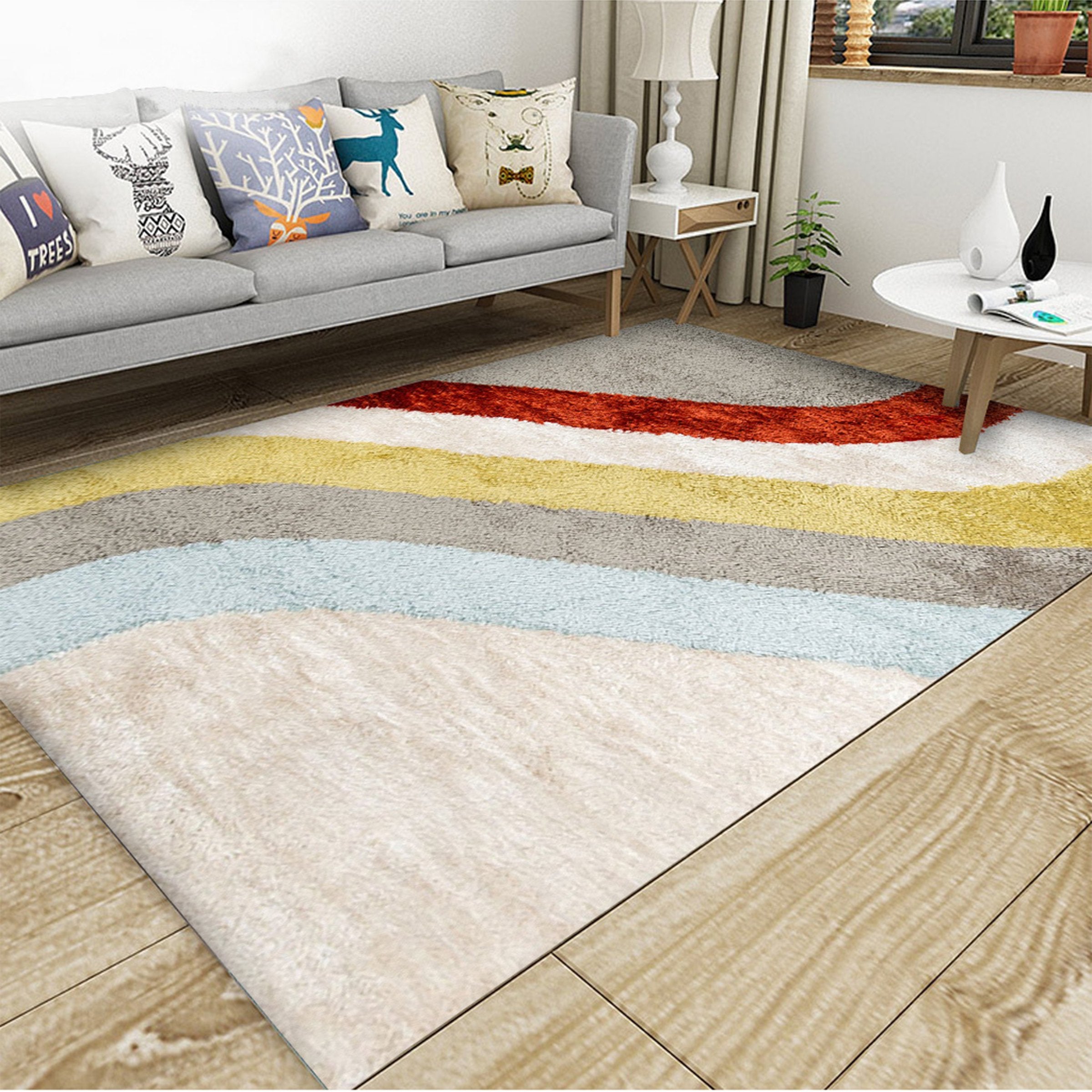 3D Color Stripe WG164 Non Slip Rug Mat Mat AJ Creativity Home