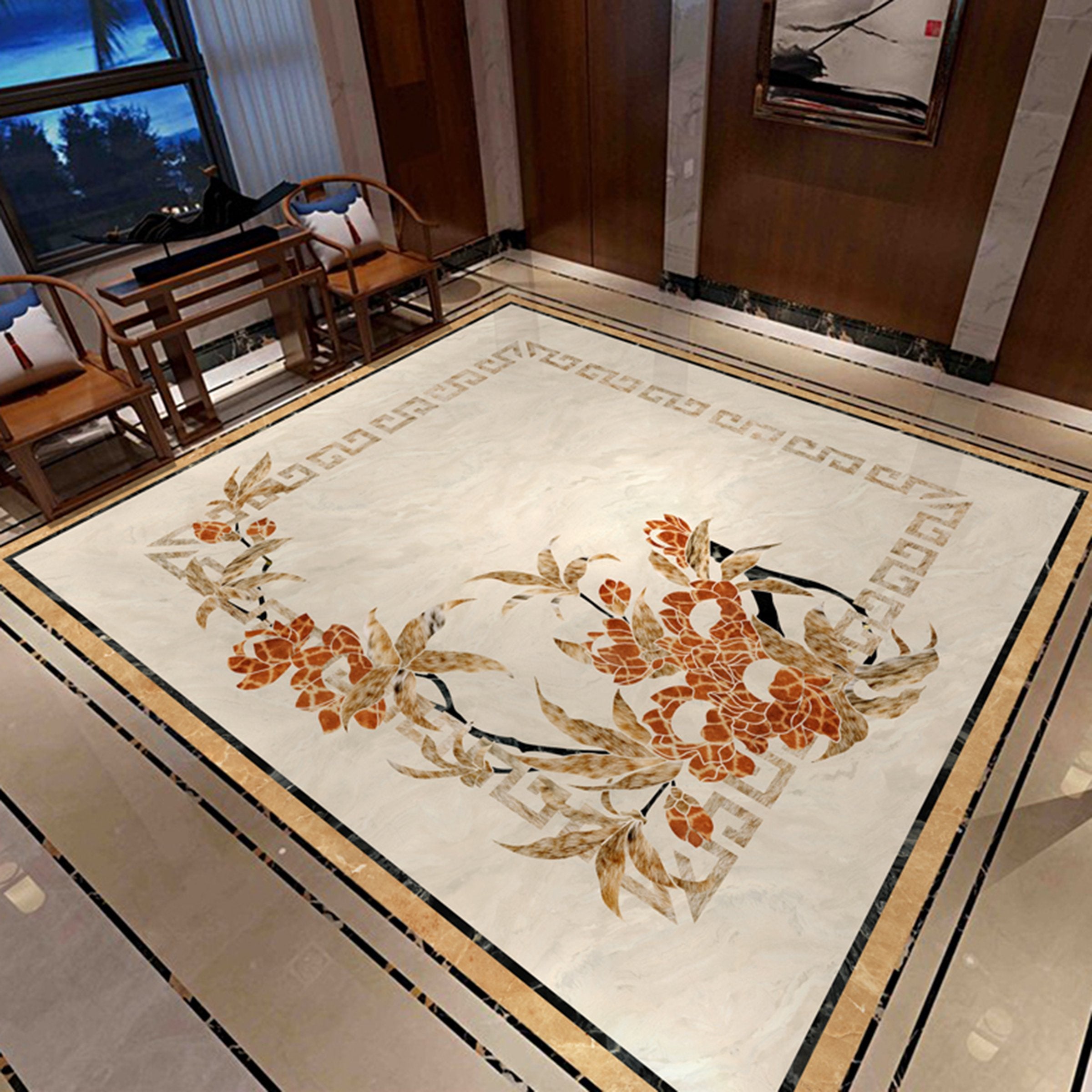 3D Red Flower WG494 Floor Mural Wallpaper AJ Wallpaper 2