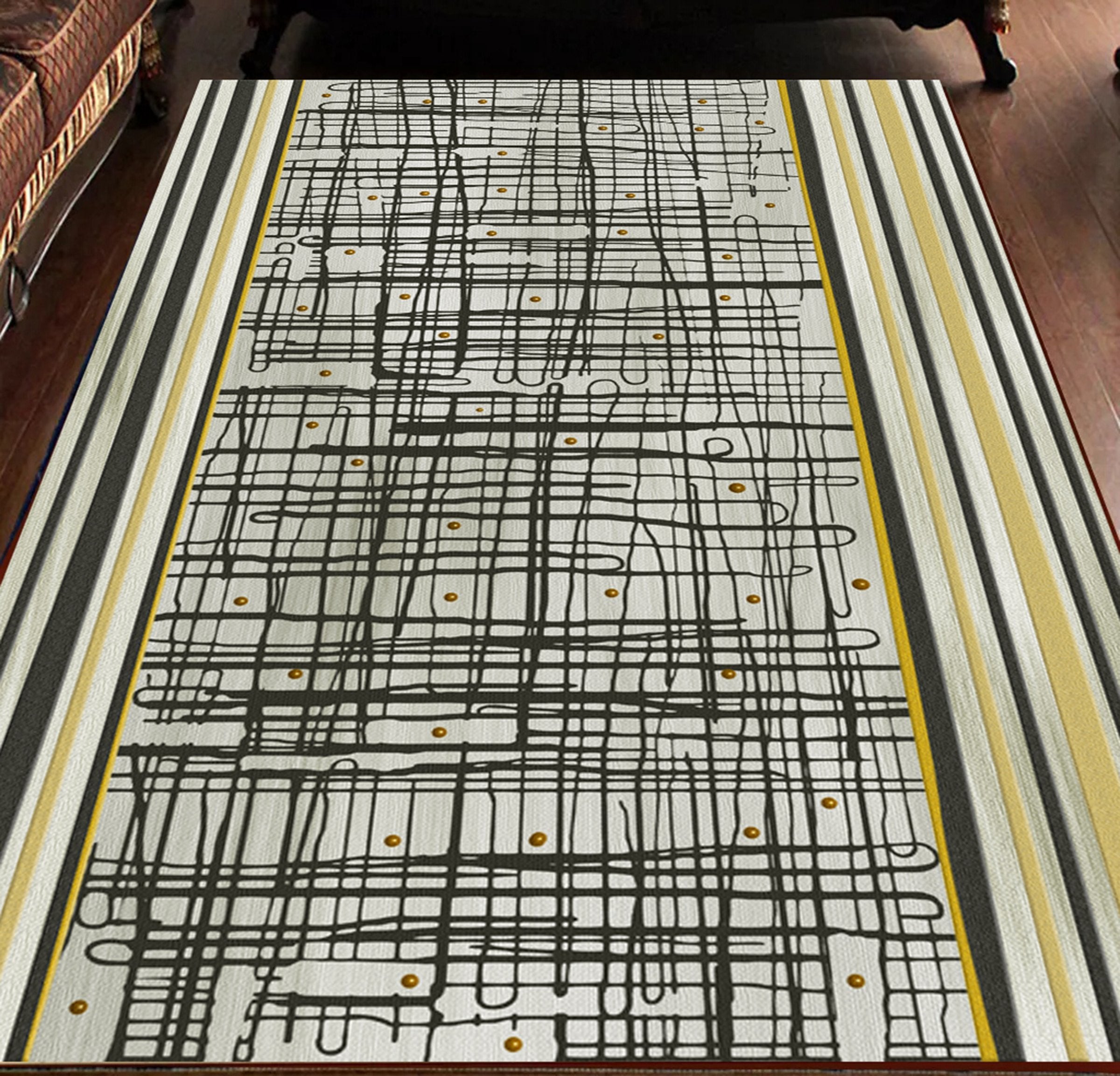 3D Black Lines WG421 Non Slip Rug Mat Mat AJ Creativity Home