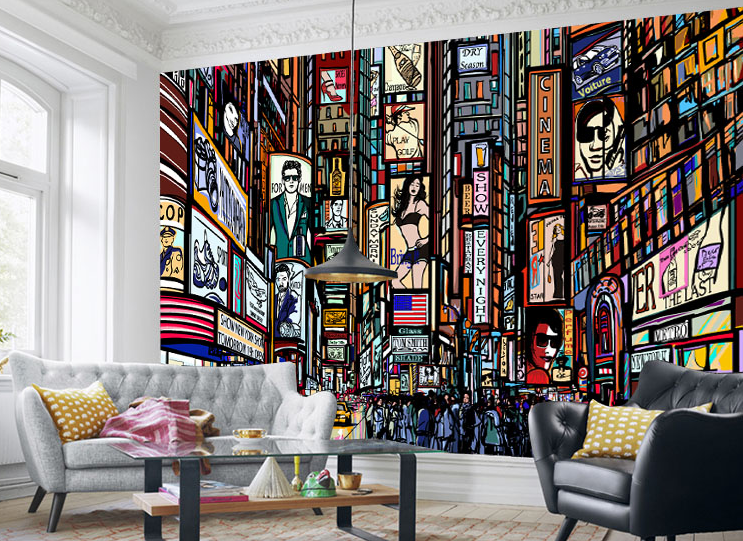 Colorful Billboards Wallpaper AJ Wallpaper