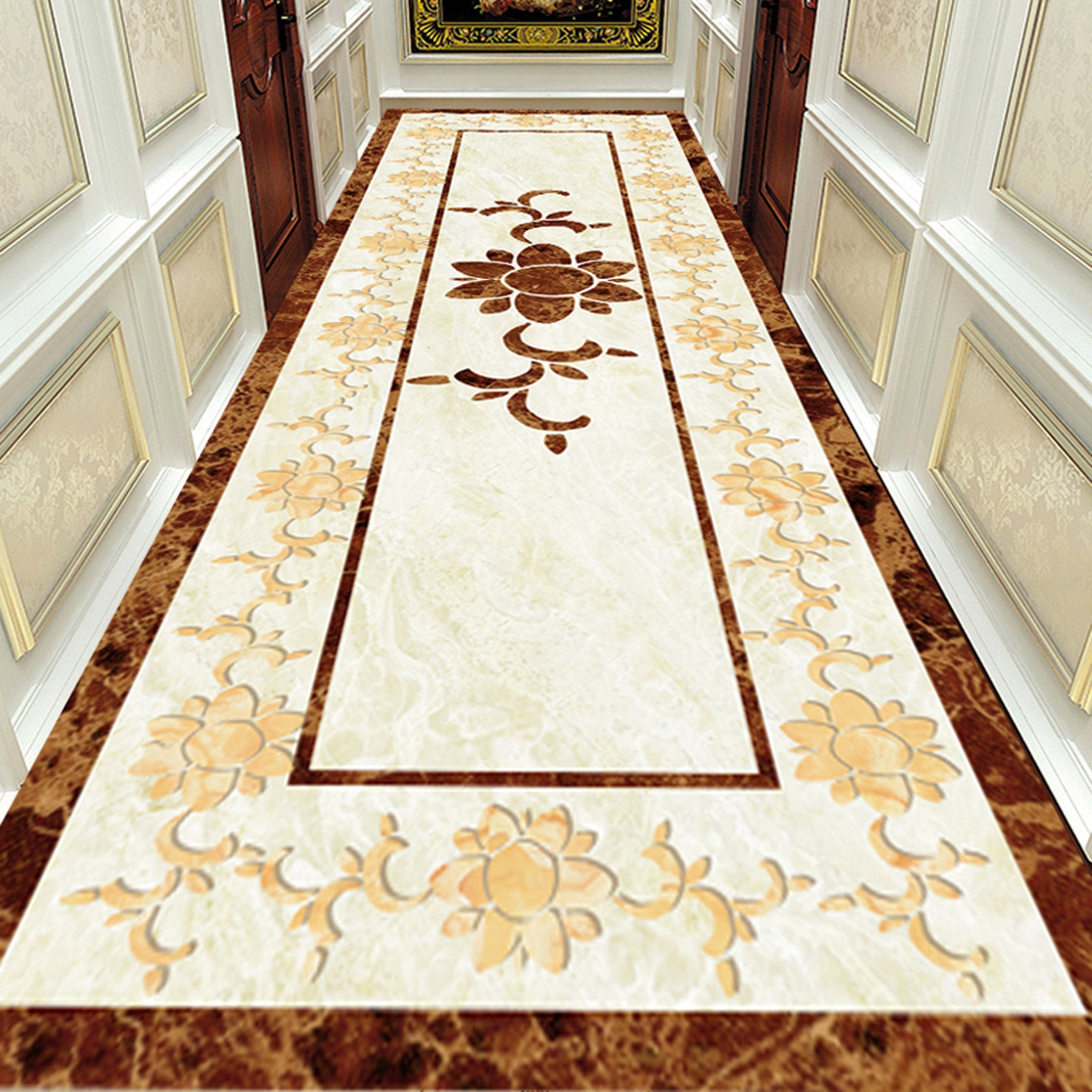 3D Marble Orange Pattern WG737 Floor Mural Wallpaper AJ Wallpaper 2