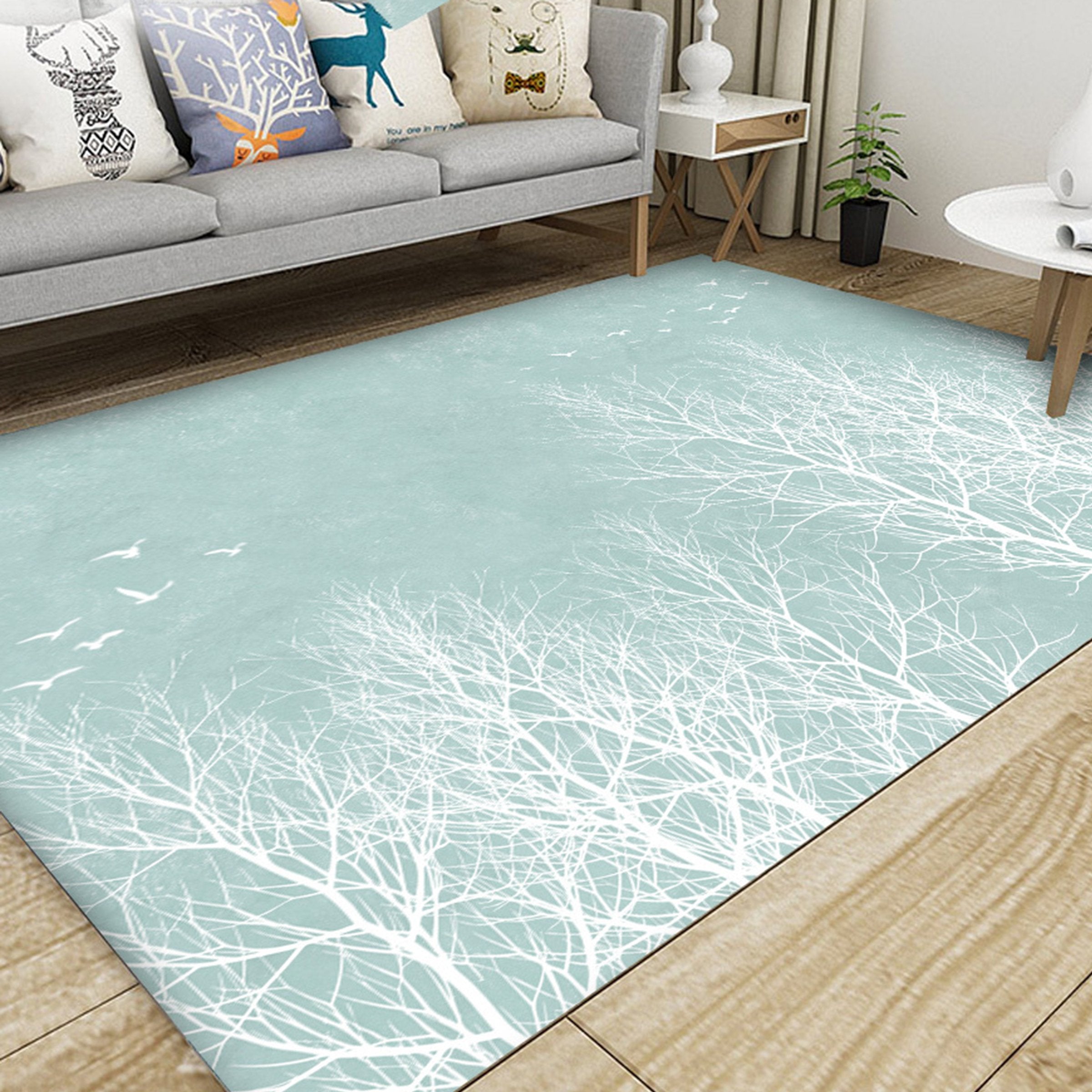 3D White Tree WG287 Non Slip Rug Mat Mat AJ Creativity Home