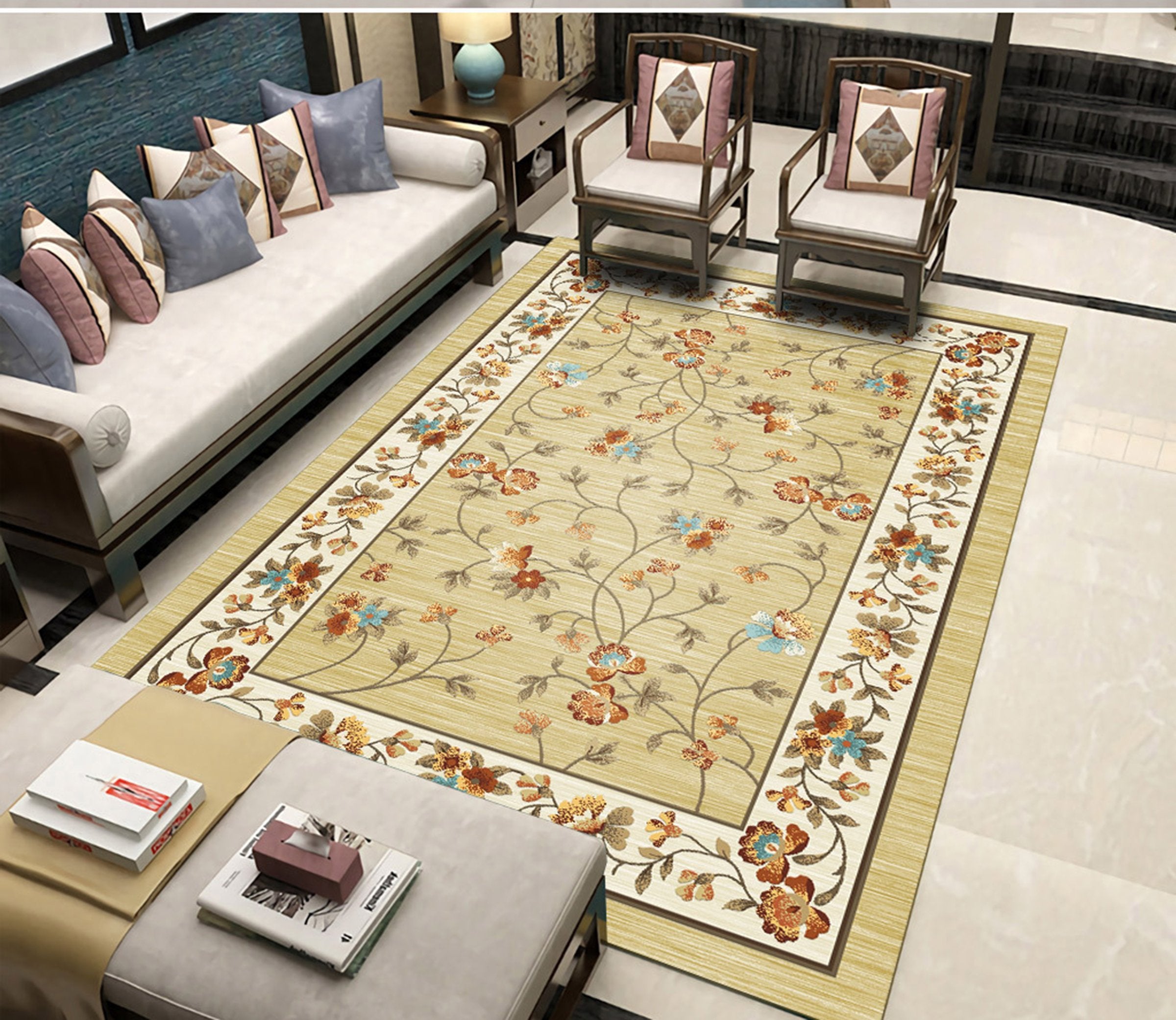 3D Colored Flowers WG322 Non Slip Rug Mat Mat AJ Creativity Home