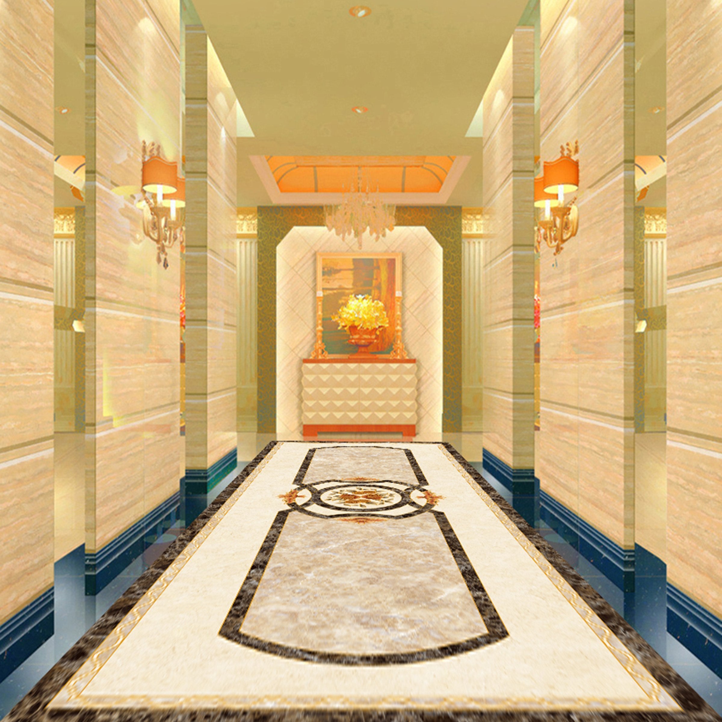 3D Marble Pattern WG500 Floor Mural Wallpaper AJ Wallpaper 2