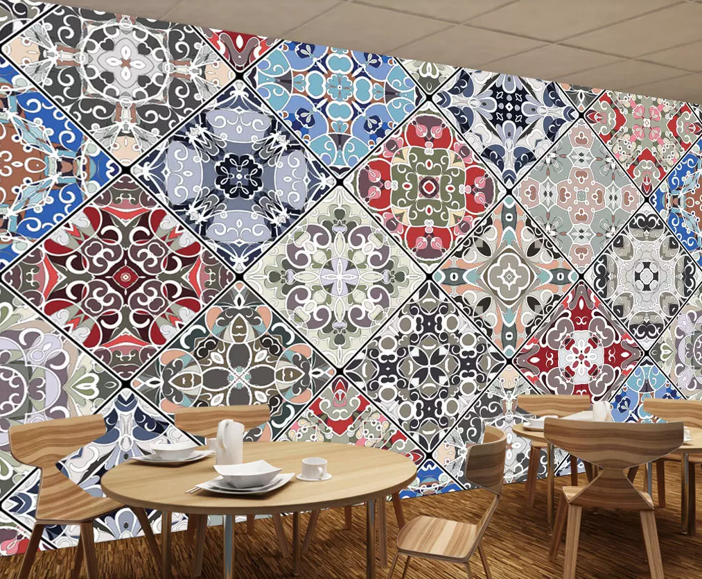 3D Square Pattern Flower 370 Wallpaper AJ Wallpaper 2