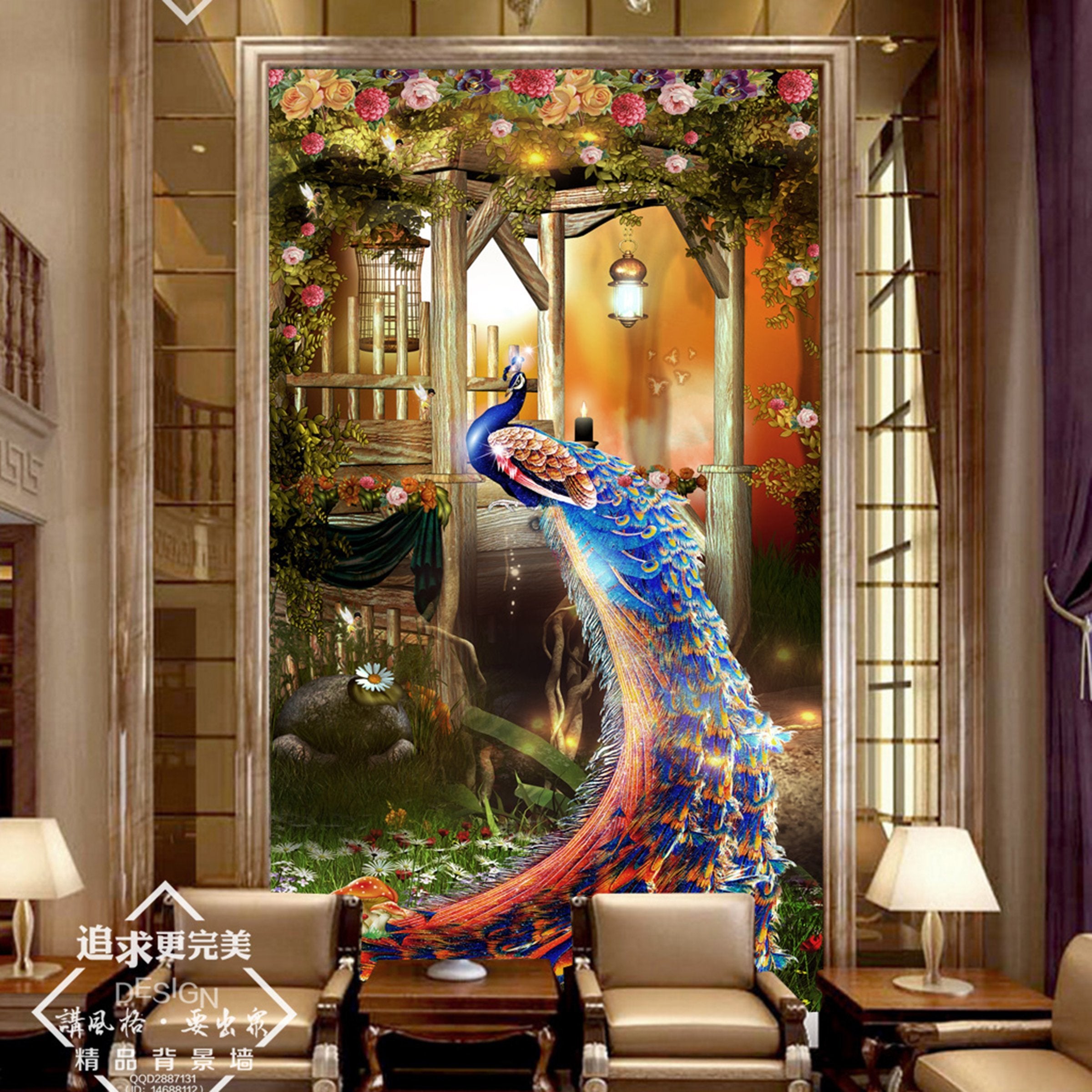 3D Peacock 56 Wall Murals Wallpaper AJ Wallpaper 2