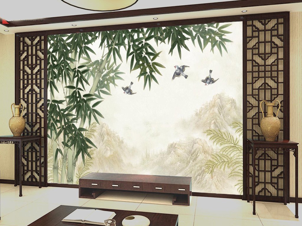 3D Bamboo Swallow 15 Wallpaper AJ Wallpaper