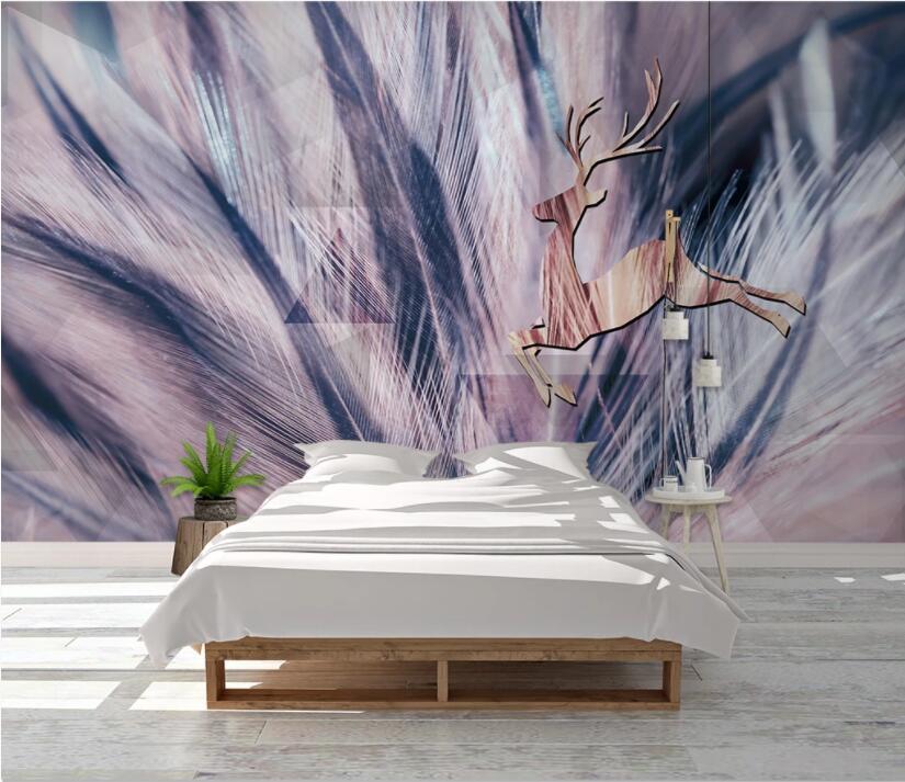 3D Feather Fawn WC2395 Wall Murals