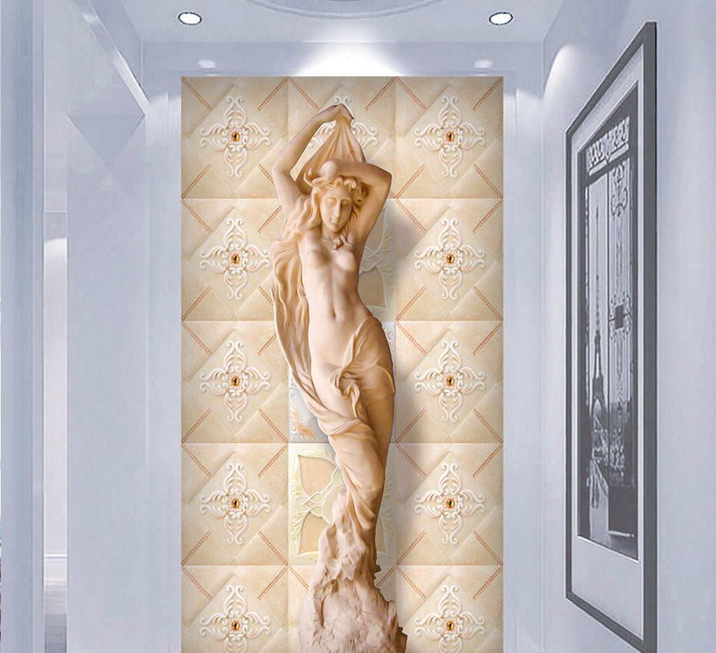 3D Carving Girl WG141 Wall Murals