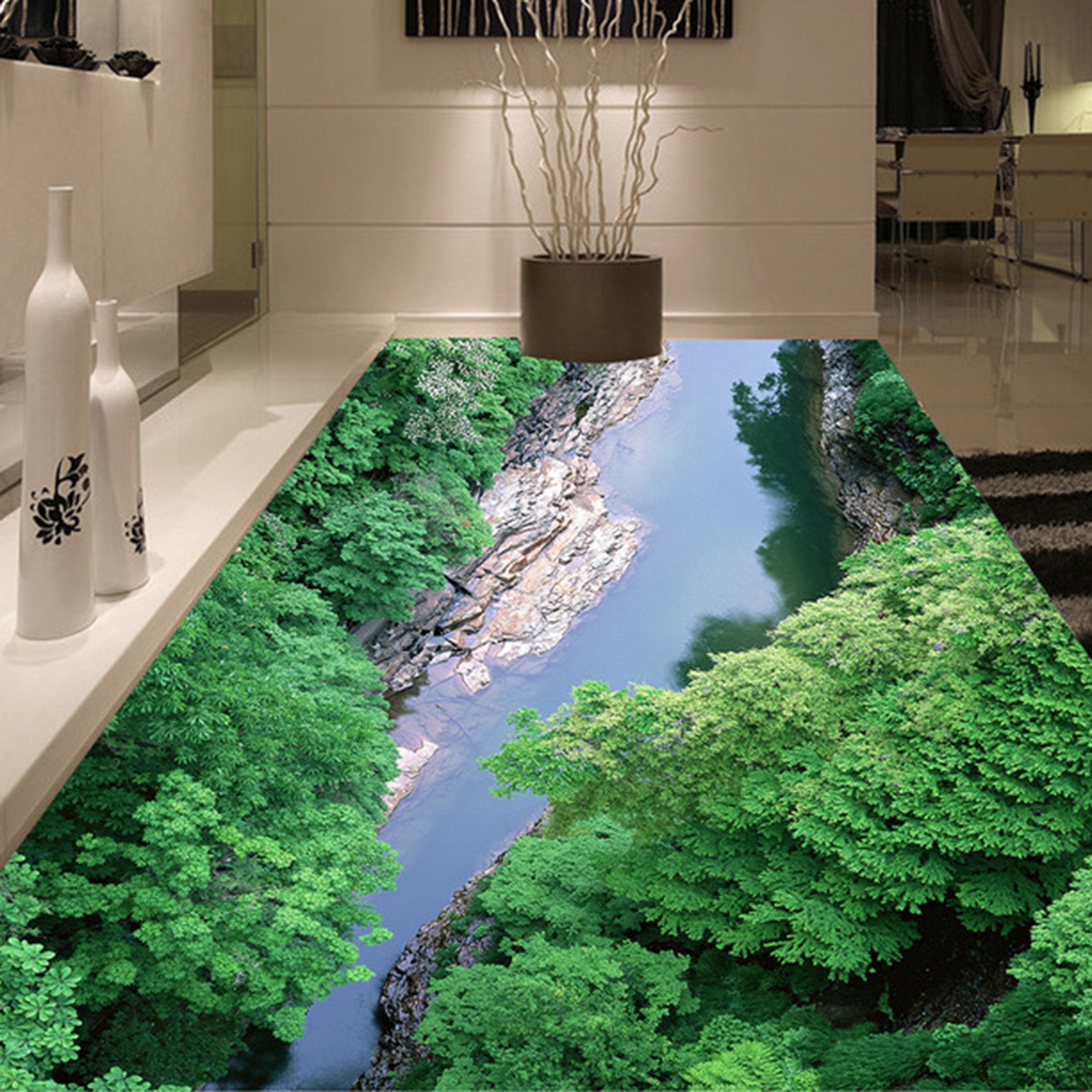 3D Forest River WG039 Floor Mural Wallpaper AJ Wallpaper 2