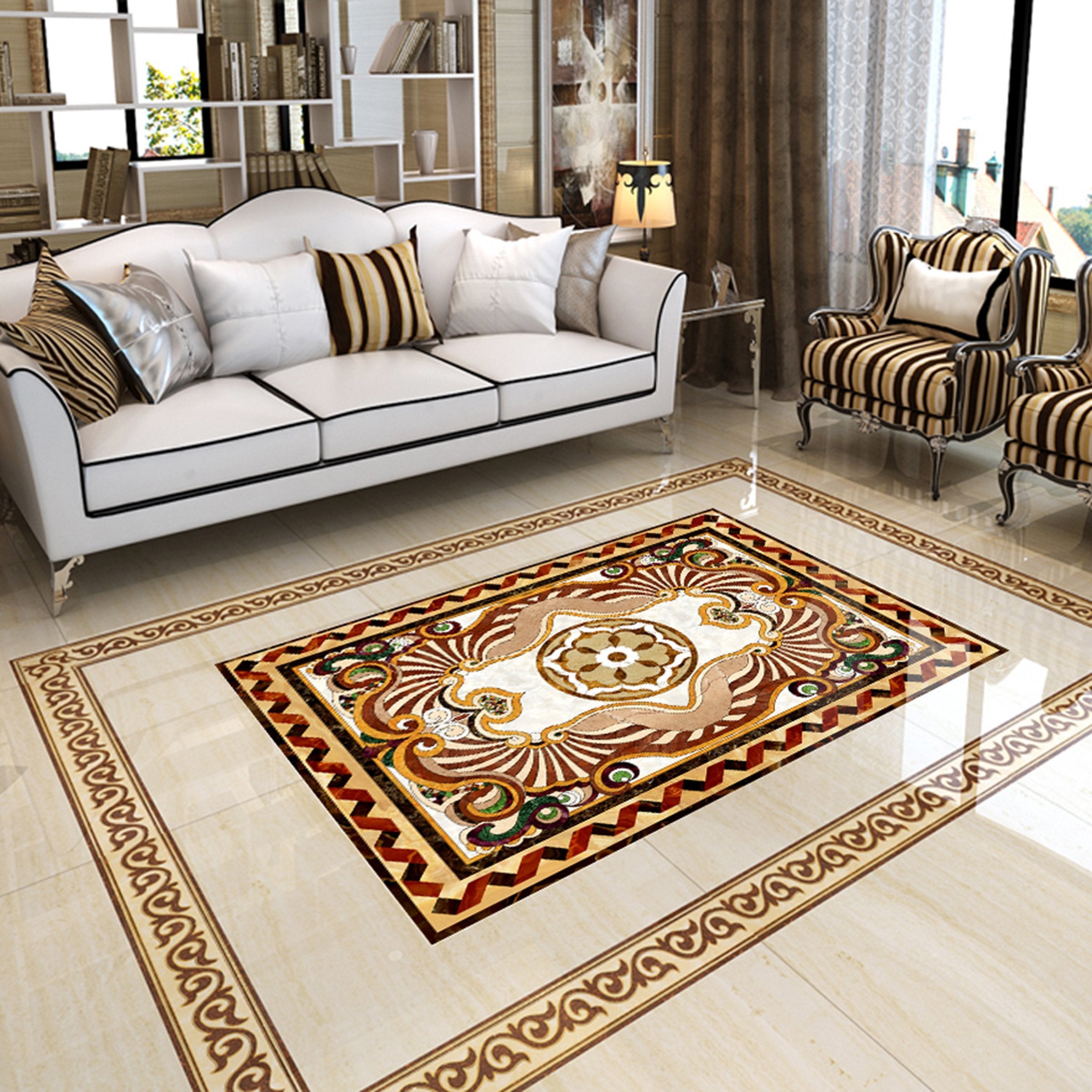 3D Colored Circle WG682 Floor Mural Wallpaper AJ Wallpaper 2