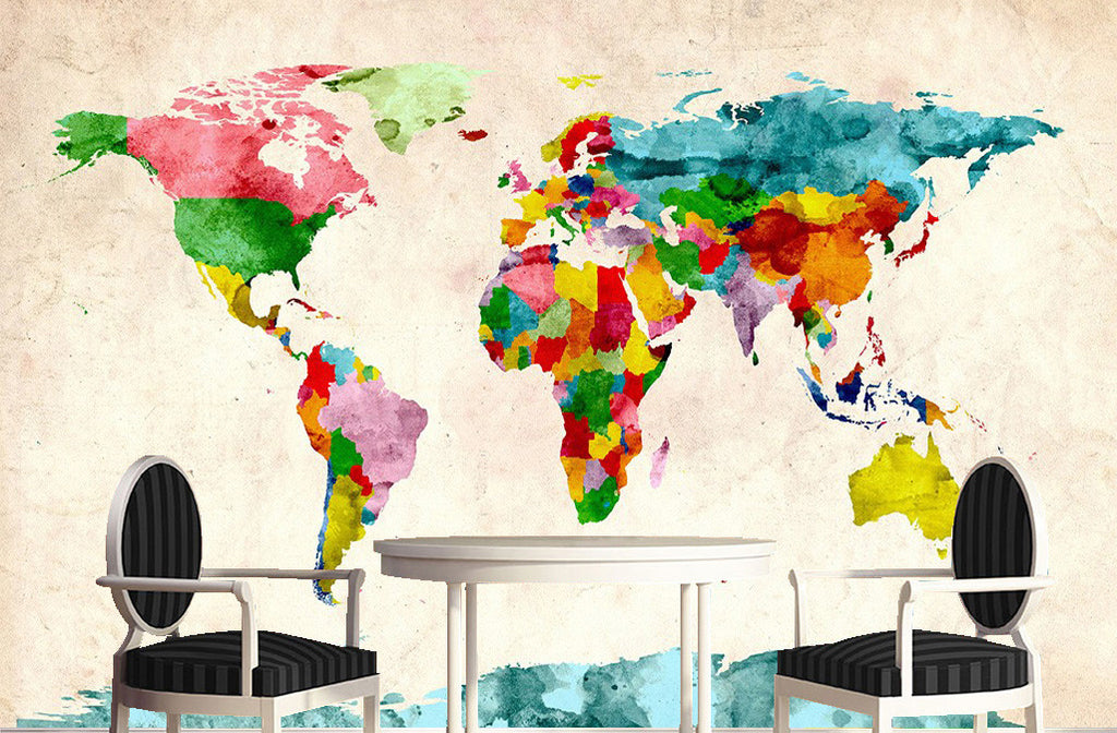 3D Color World Map WG169 Wall Murals