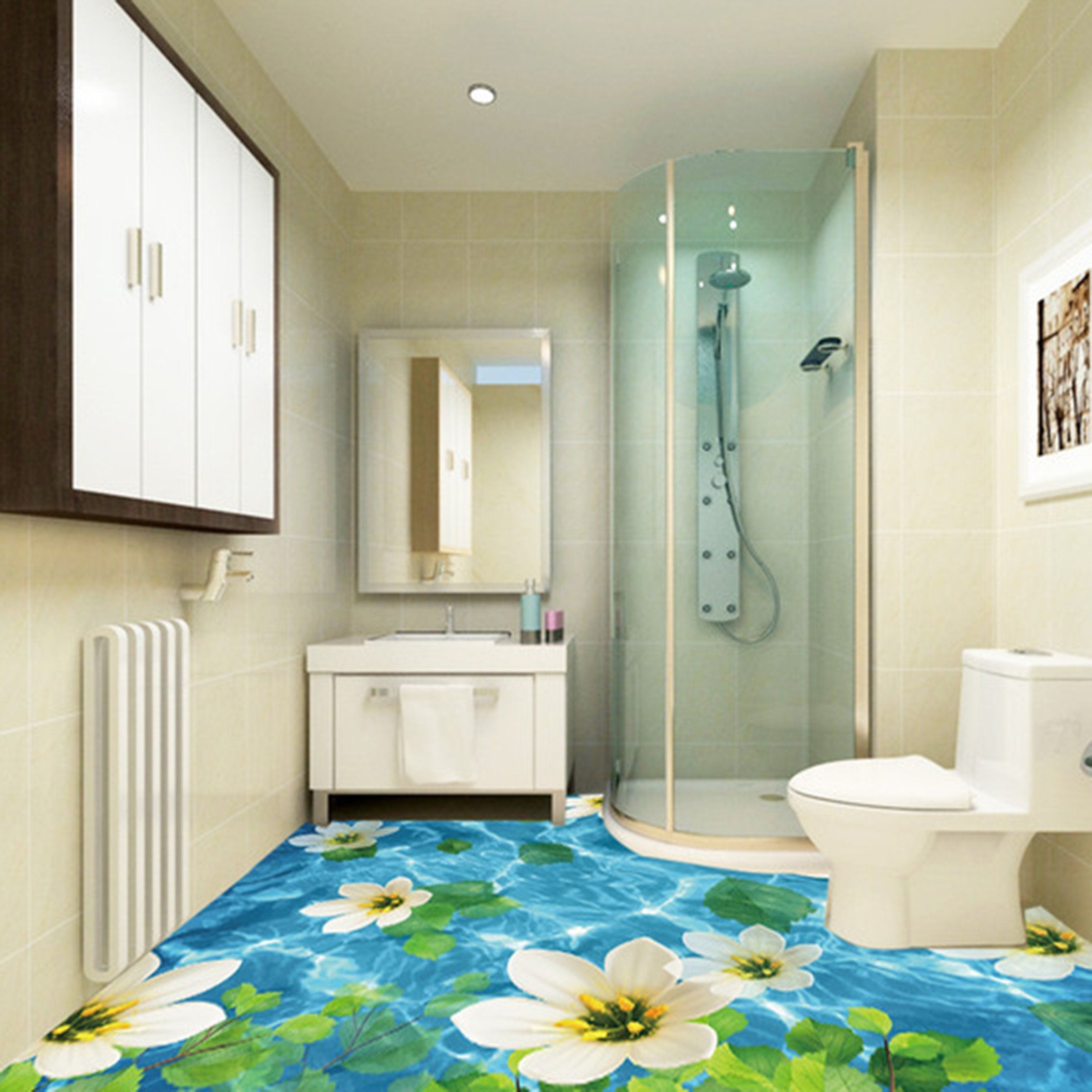 3D Sea Flower WG129 Floor Mural Wallpaper AJ Wallpaper 2