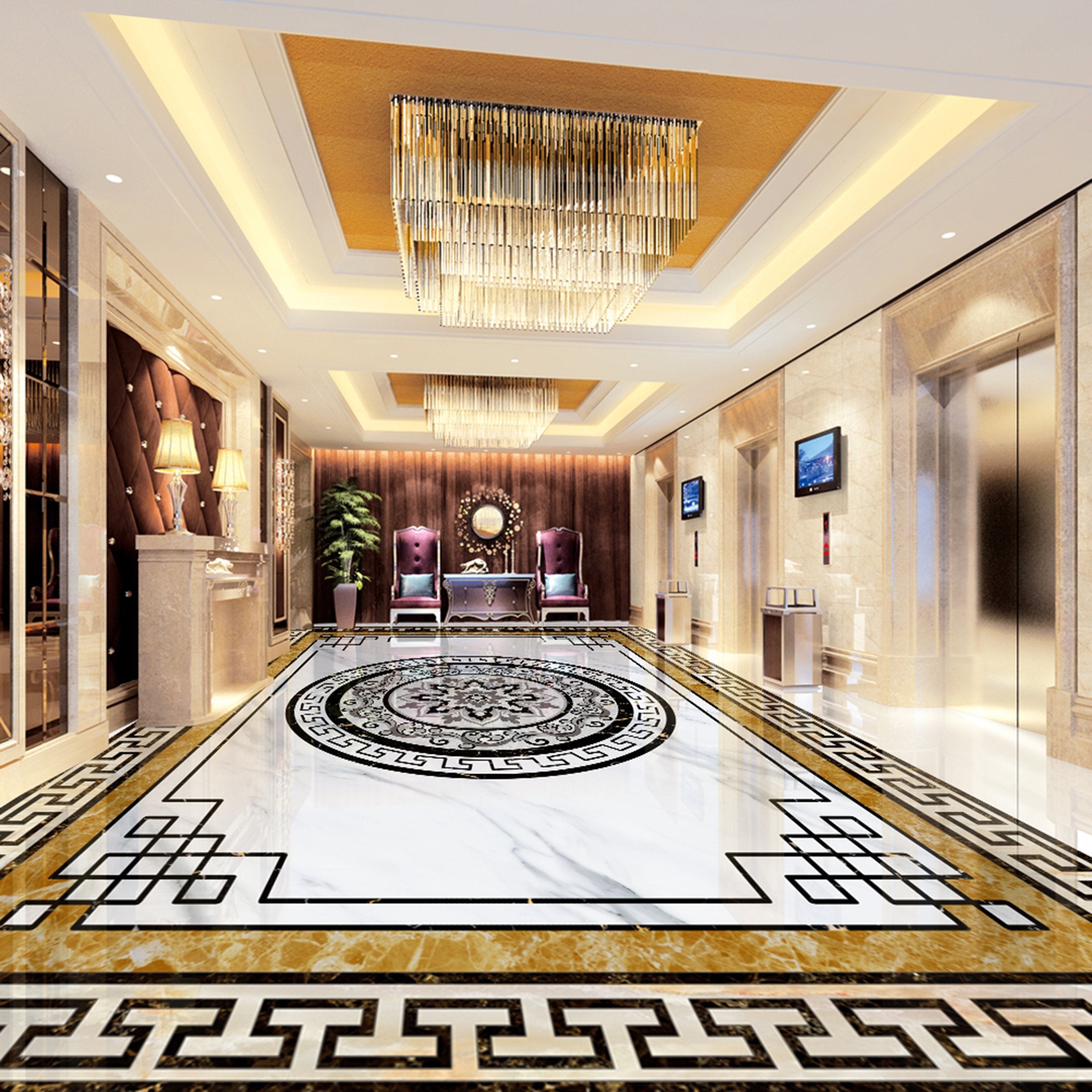 3D Black Marble Pattern WG580 Floor Mural Wallpaper AJ Wallpaper 2