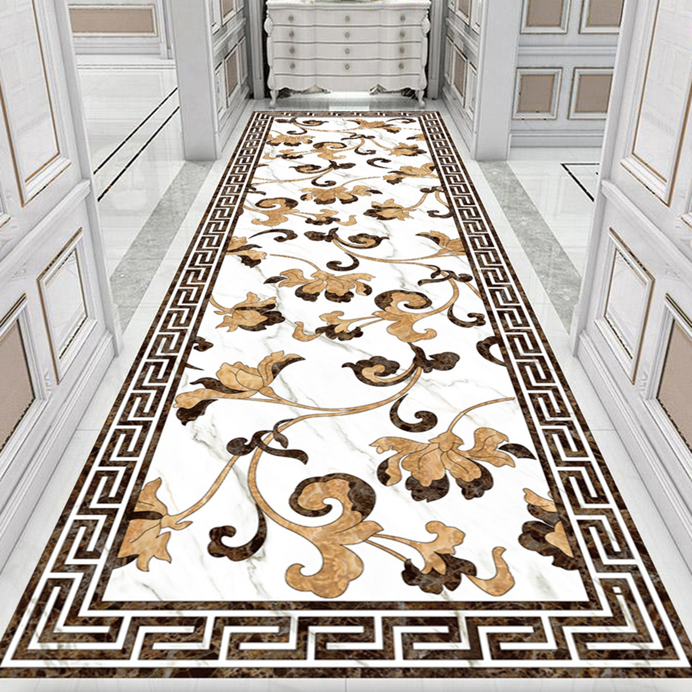 3D Marble Leaves WG233 Floor Mural Wallpaper AJ Wallpaper 2