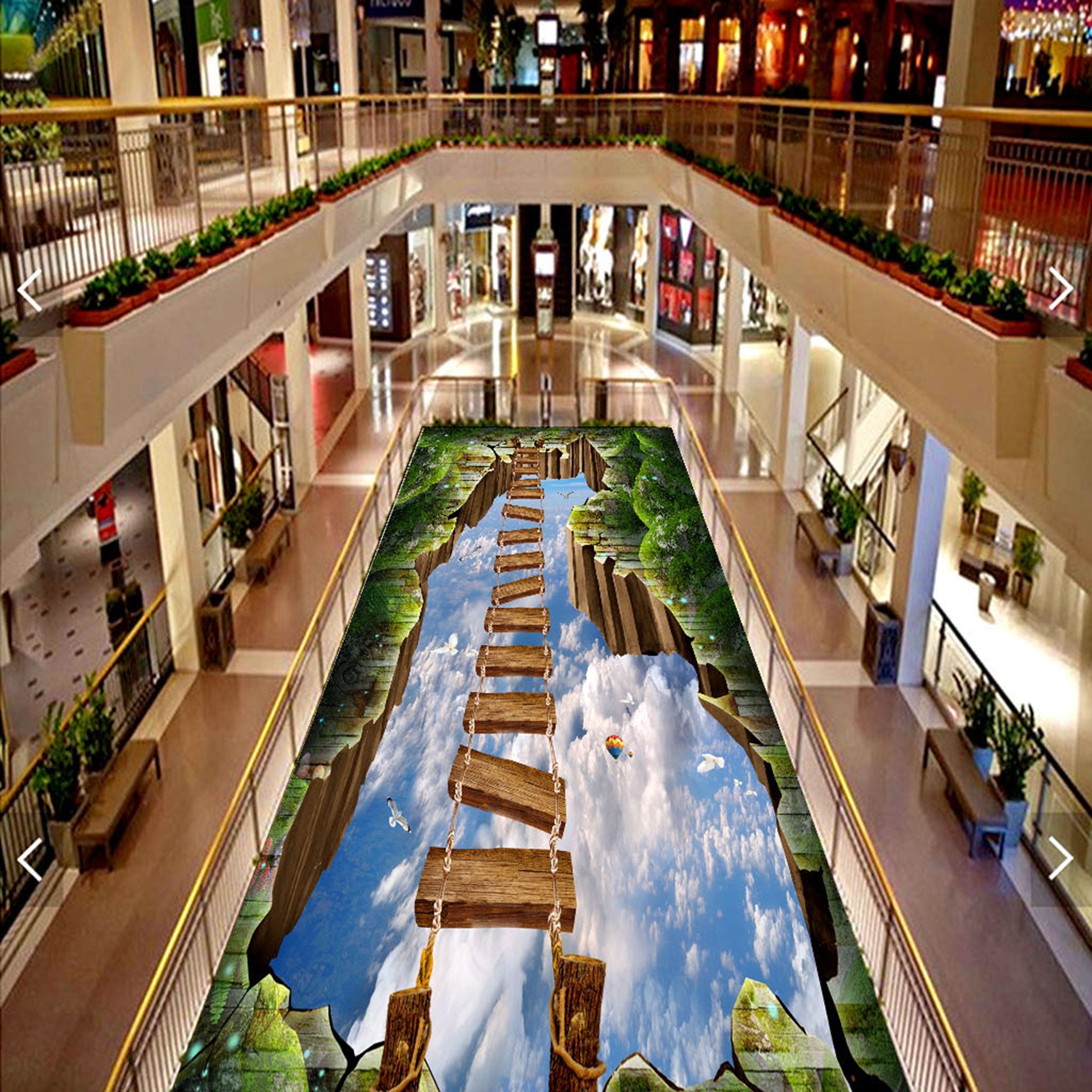 3D Wooden Long Bridge WG350 Floor Mural Wallpaper AJ Wallpaper 2