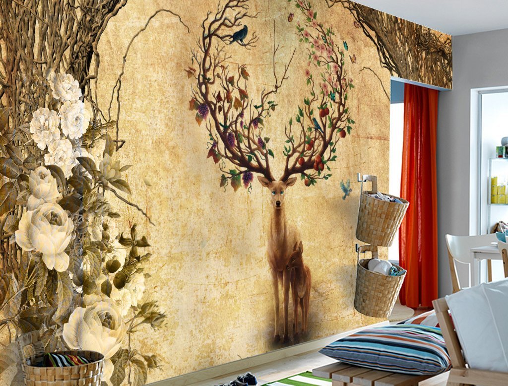 3D Elk 418 Wall Murals Wallpaper AJ Wallpaper 2