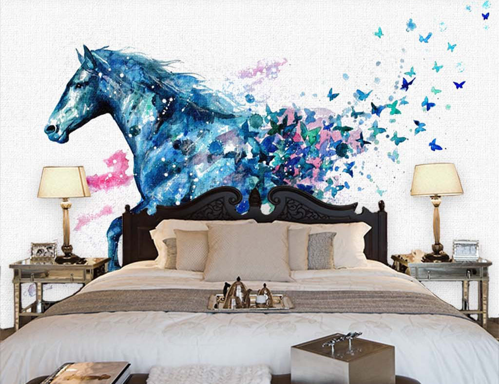 3D Blue Horse WG167 Wall Murals