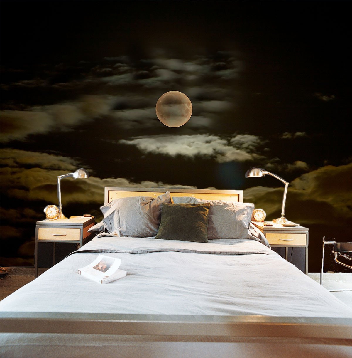 Cloudy Full Moon Wallpaper AJ Wallpaper