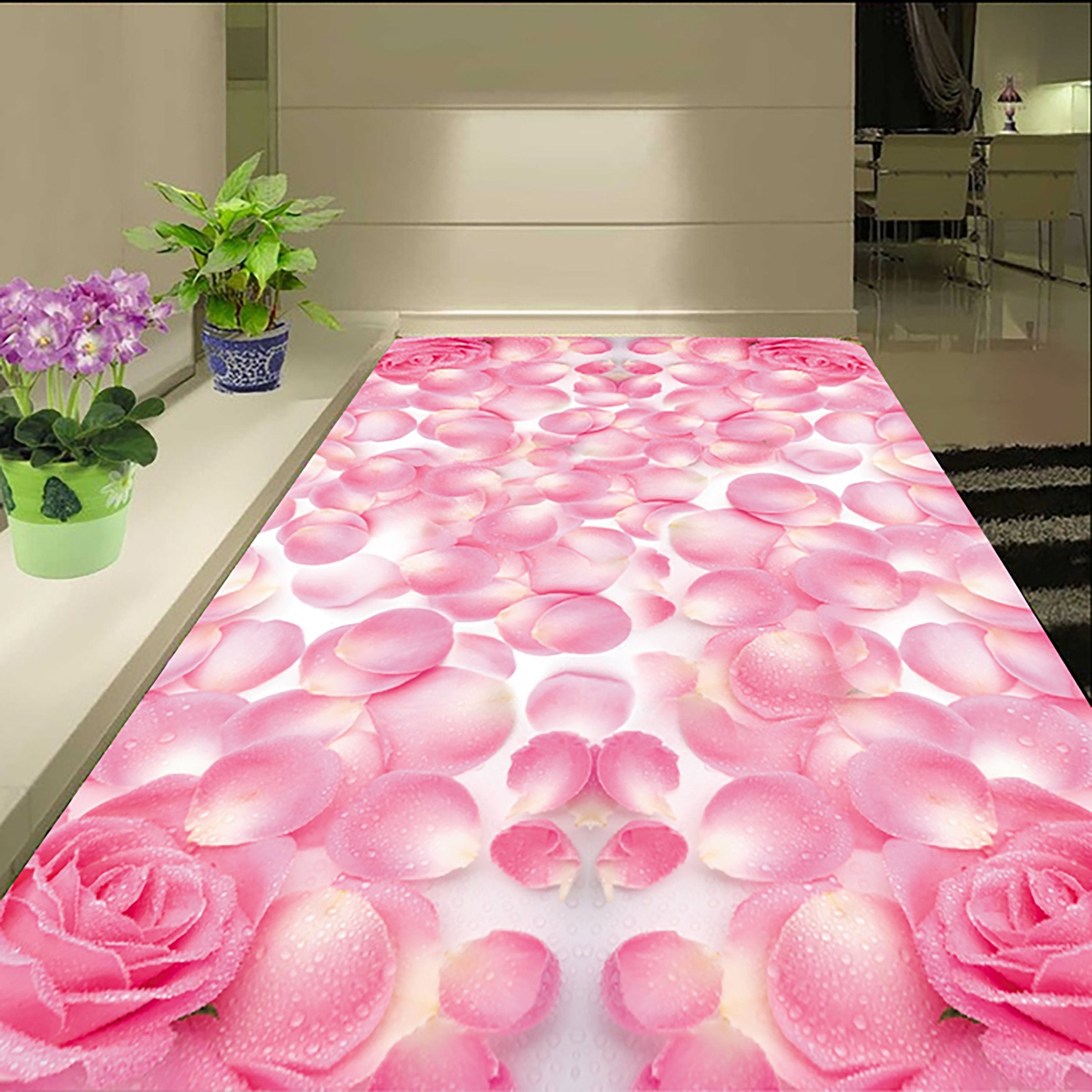 3D Pink Flowers WG037 Floor Mural Wallpaper AJ Wallpaper 2