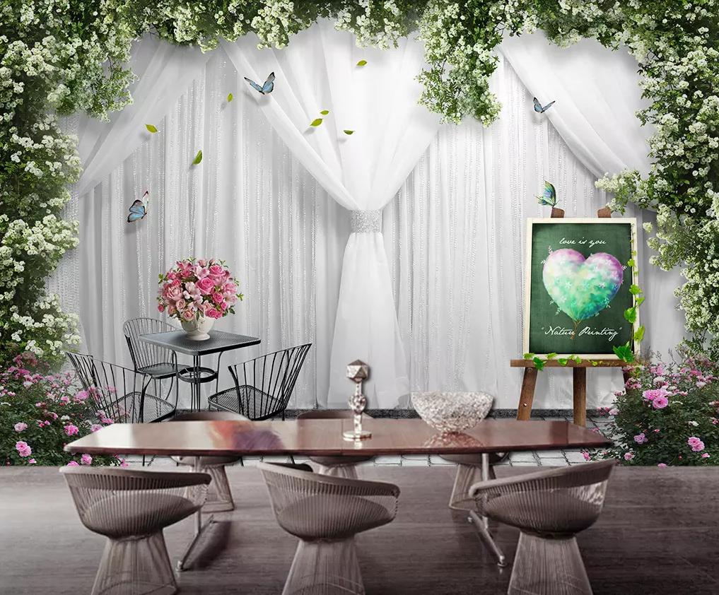 3D Flower Vine Butterfly 121 Wallpaper AJ Wallpaper 2