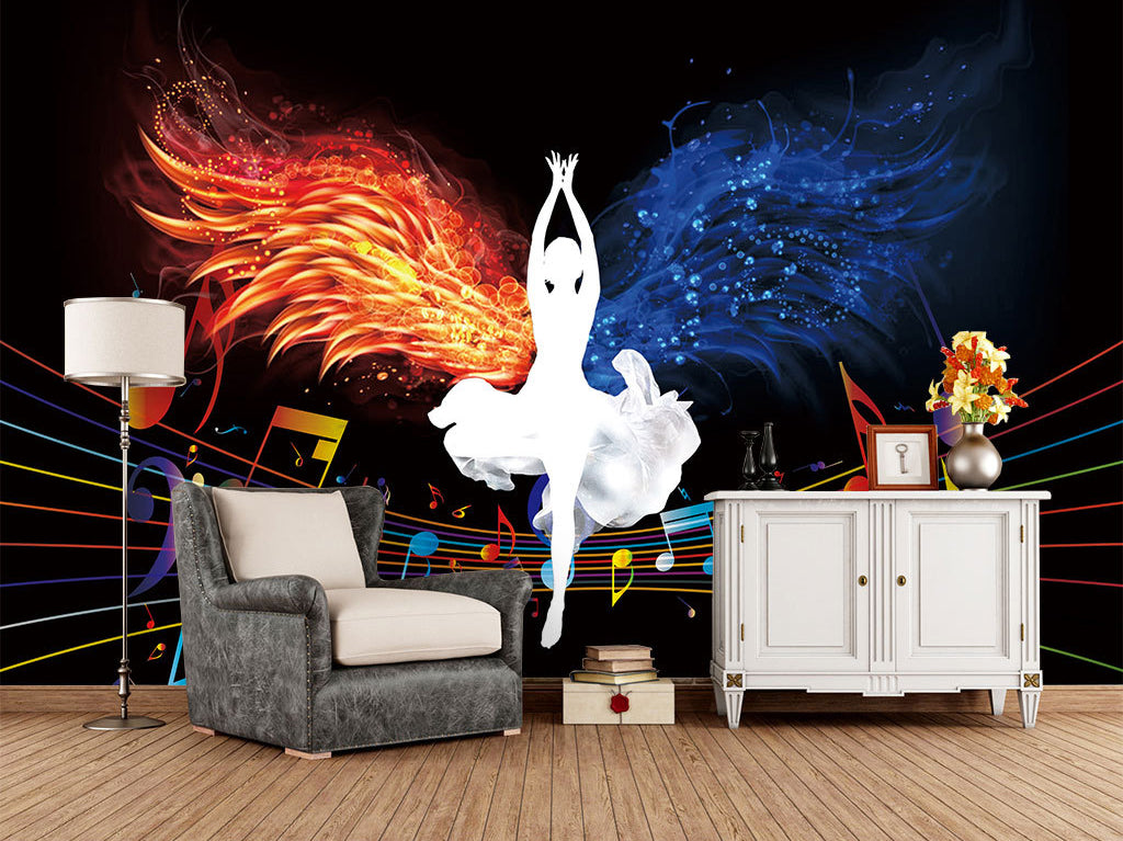 3D Ballet Wings WG181 Wall Murals