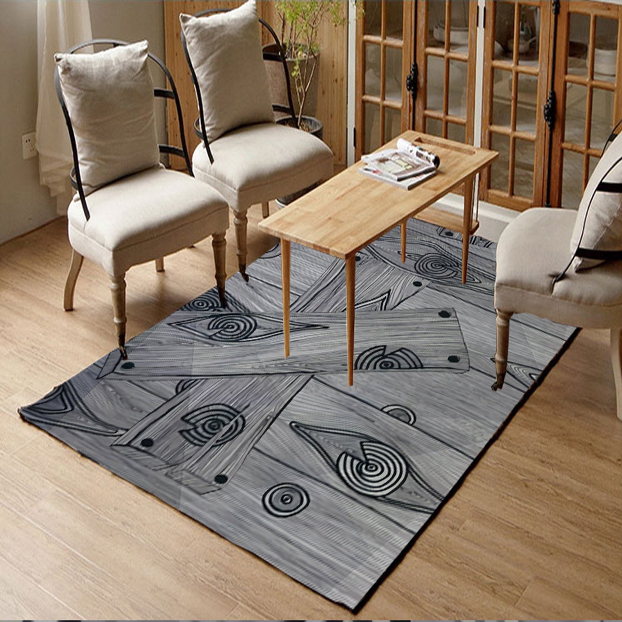 3D Black Pattern WG144 Non Slip Rug Mat Mat AJ Creativity Home