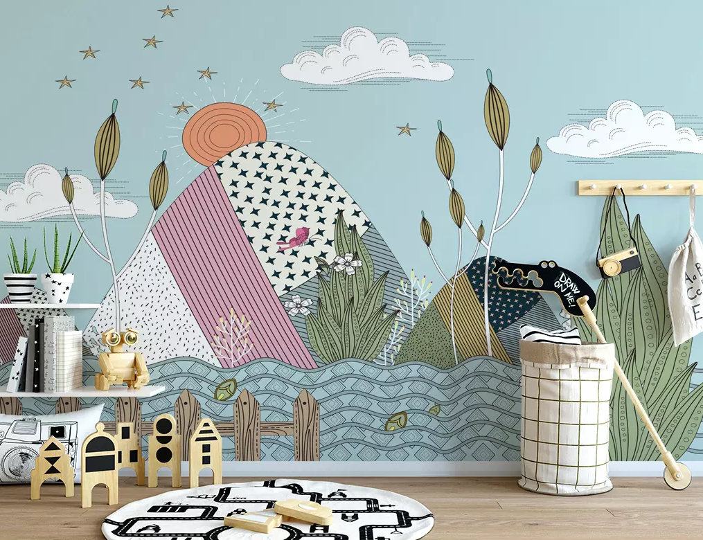 3D Different Color Mountains 238 Wallpaper AJ Wallpaper 2