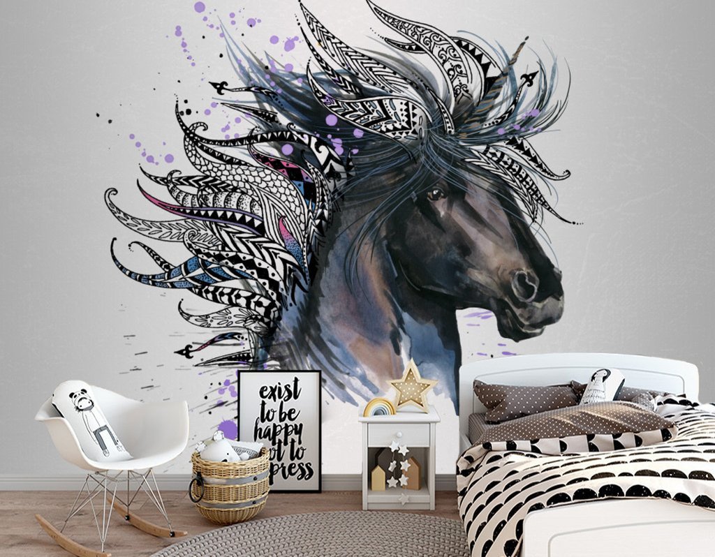 3D Art Horse Head 531 Wall Murals Wallpaper AJ Wallpaper 2