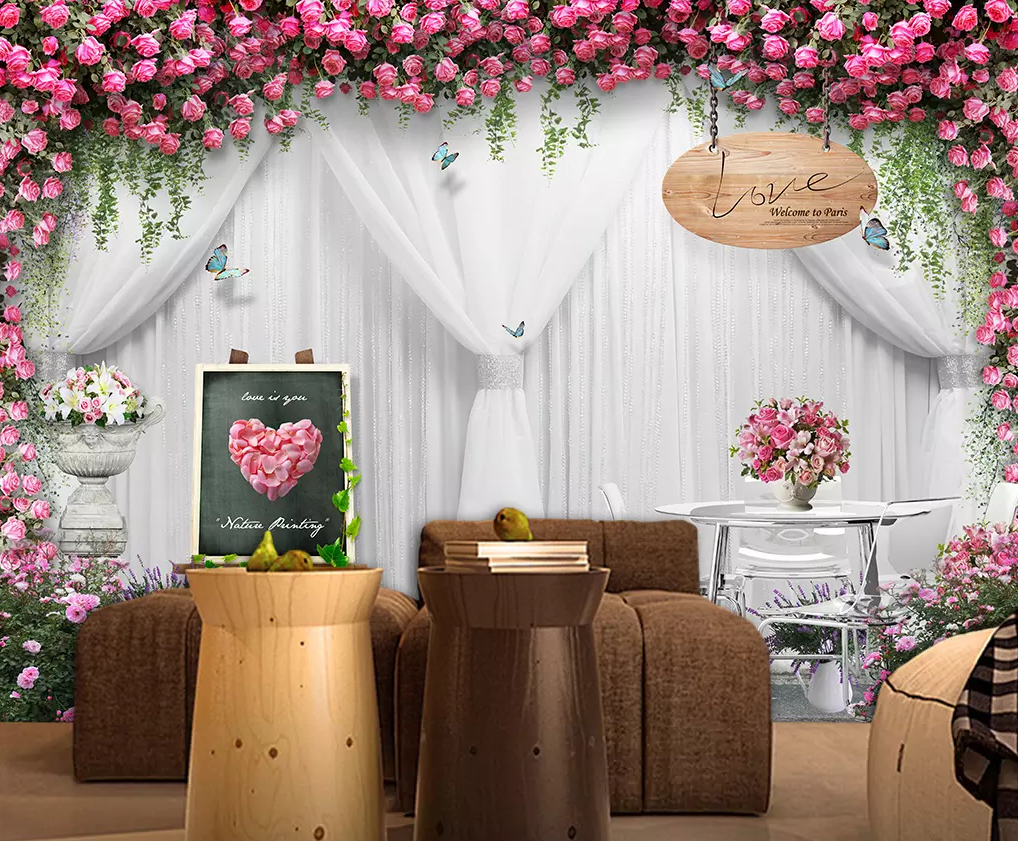 3D Wedding Scene Flower 174 Wallpaper AJ Wallpaper 2