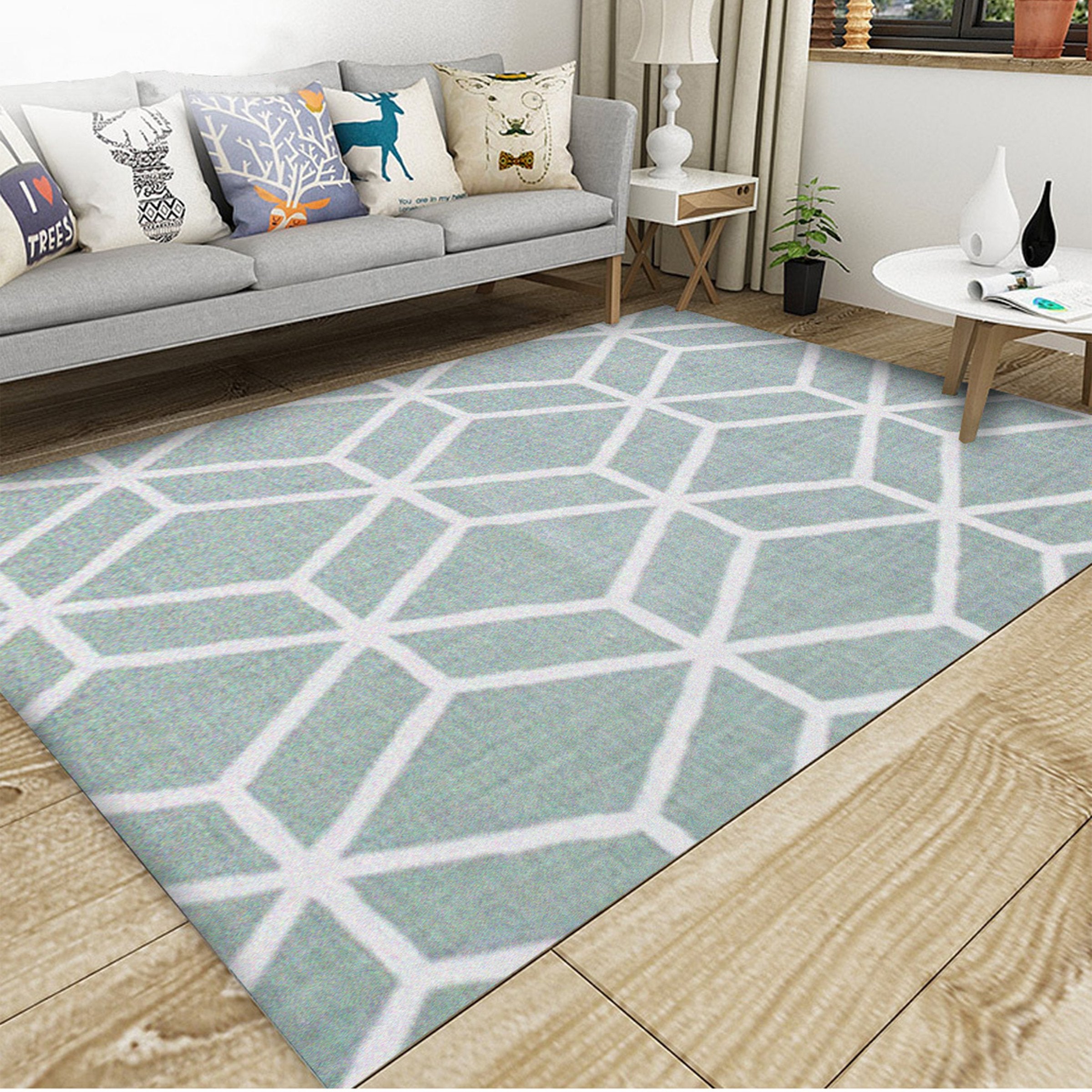 3D Light Green Geometry WG171 Non Slip Rug Mat Mat AJ Creativity Home