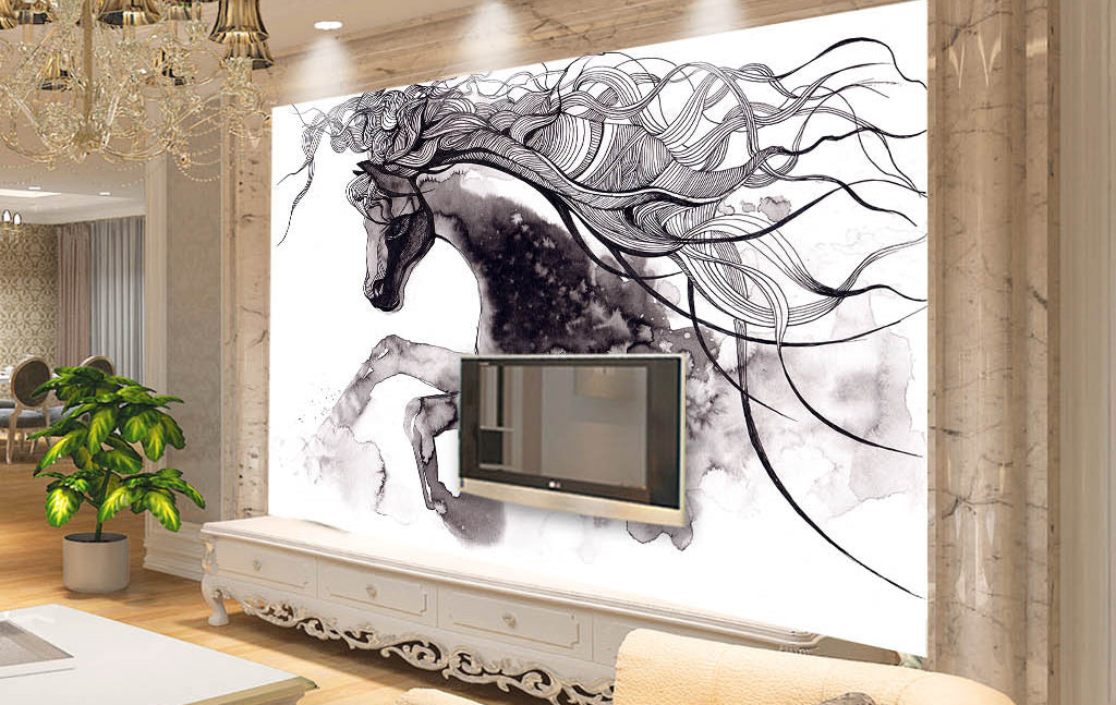 3D Sketch Horse WG130 Wall Murals