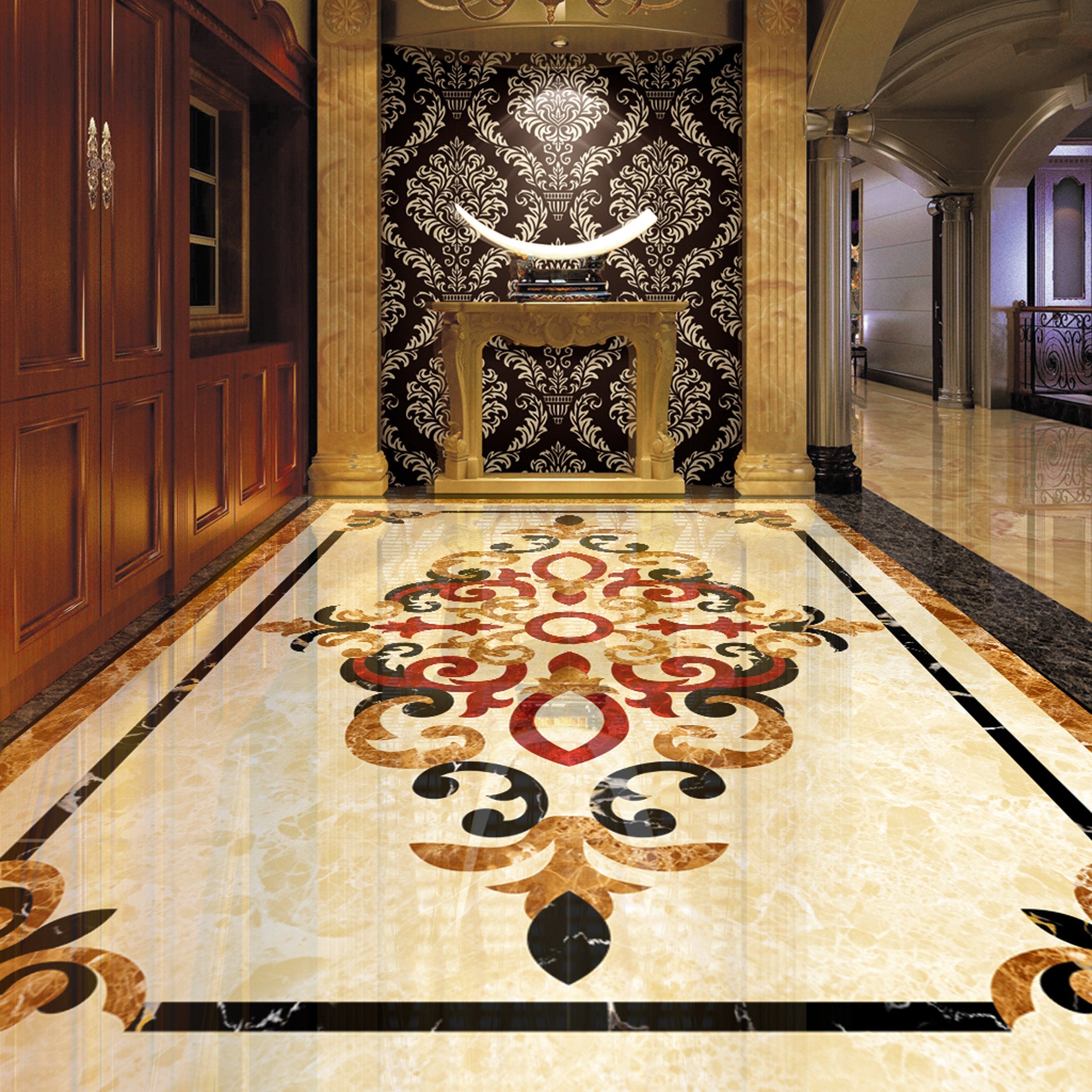 3D Marble Pattern WG342 Floor Mural Wallpaper AJ Wallpaper 2