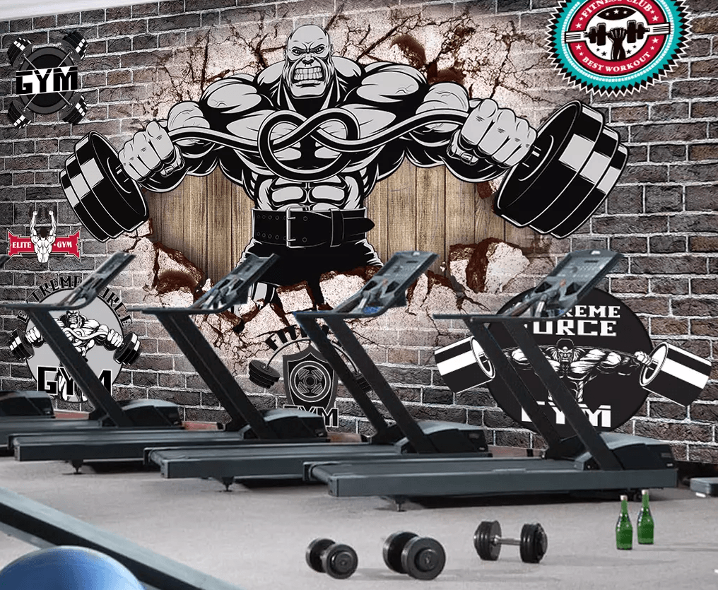 3D Fierce Man With Dumbbells 147 Wallpaper AJ Wallpaper 2