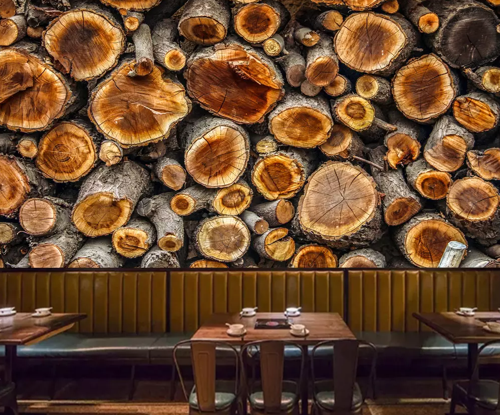 3D Wood Stacking Wall 428 Wallpaper AJ Wallpaper 2