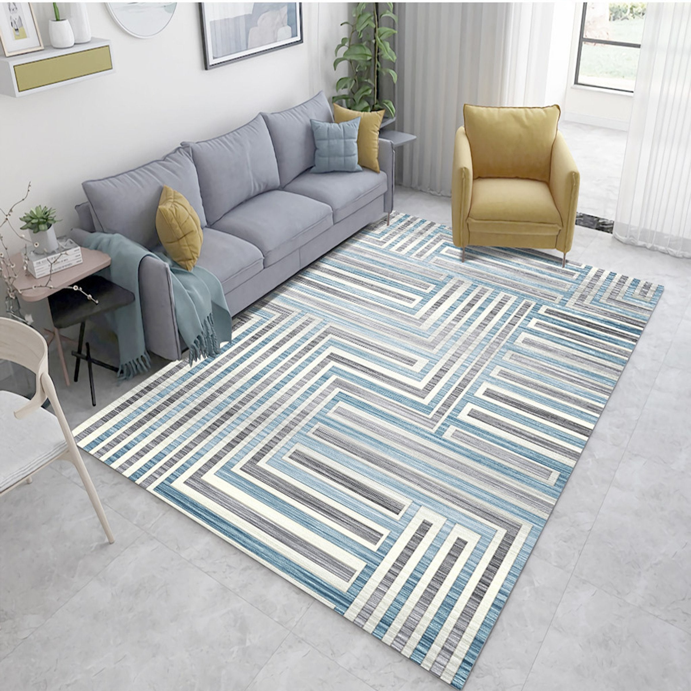 3D Light Green Stripes WG071 Non Slip Rug Mat Mat AJ Creativity Home