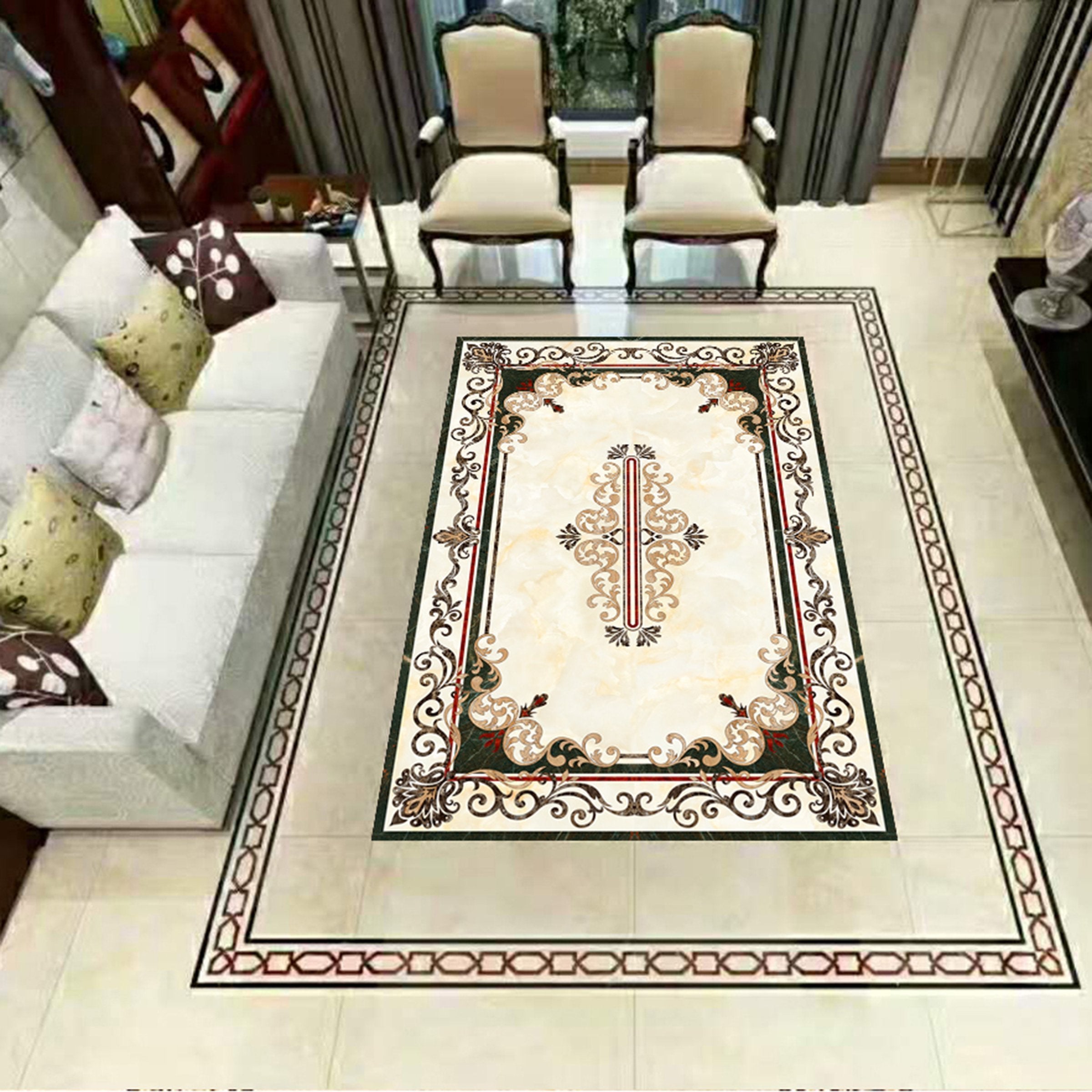 3D Black Pattern WG712 Floor Mural Wallpaper AJ Wallpaper 2