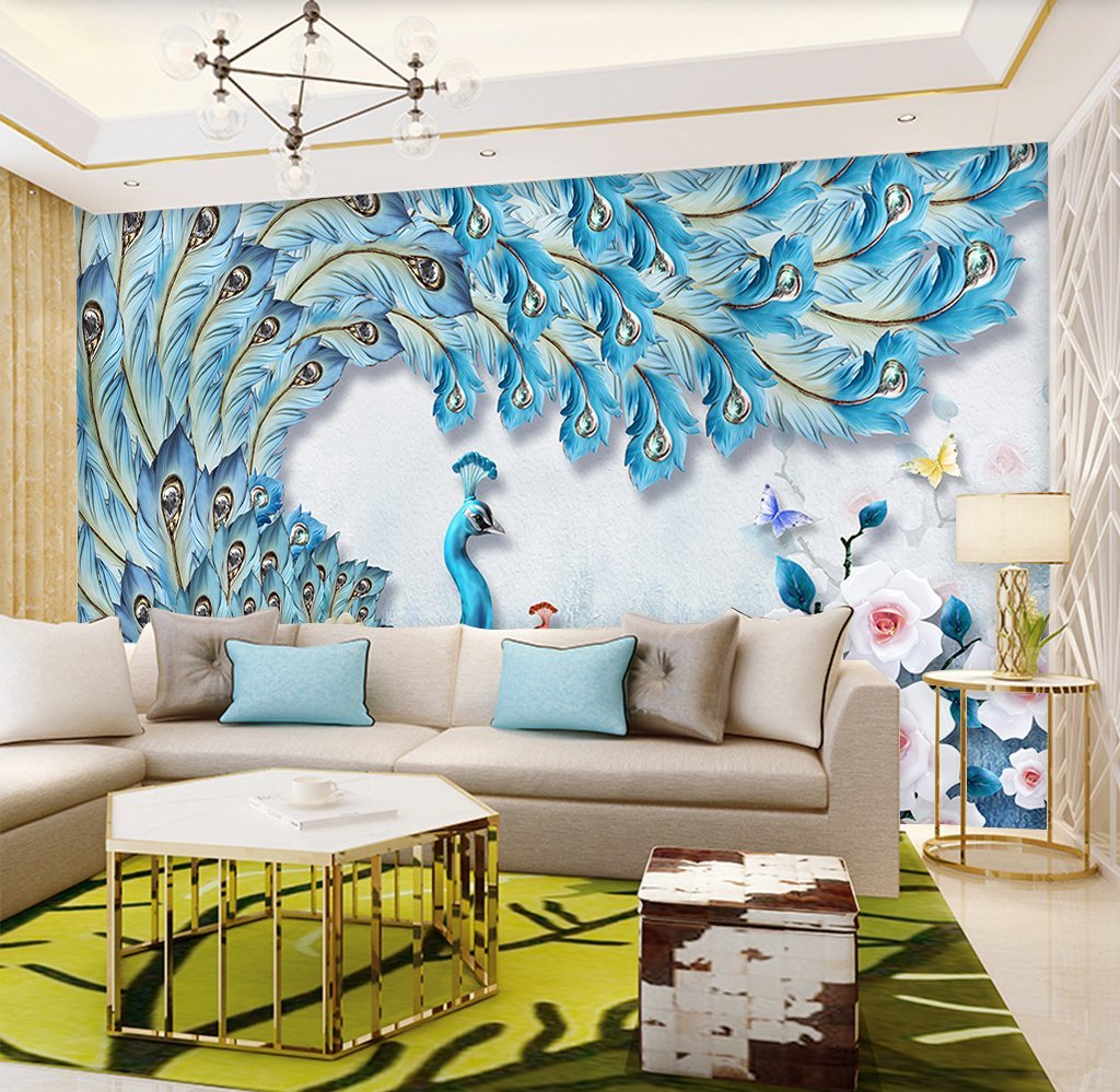 3D Peacock 397 Wall Murals Wallpaper AJ Wallpaper 2