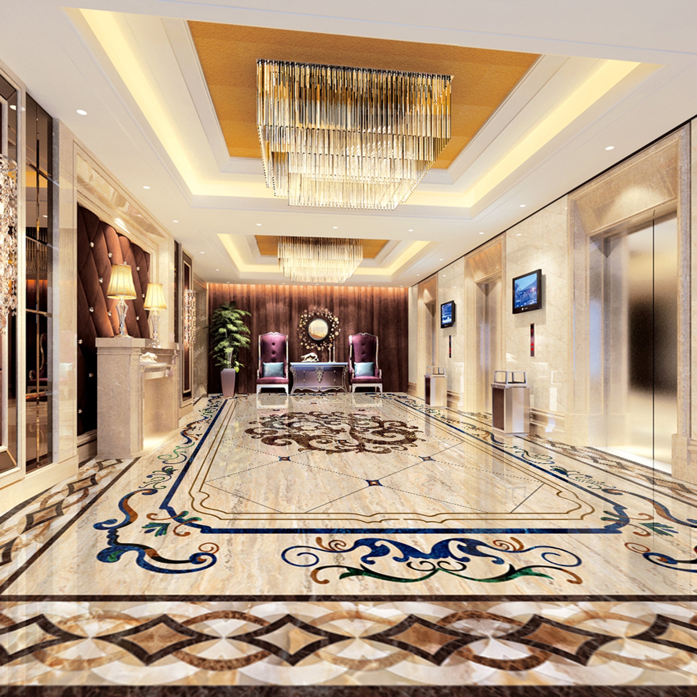 3D Black Marble Pattern WG488 Floor Mural Wallpaper AJ Wallpaper 2