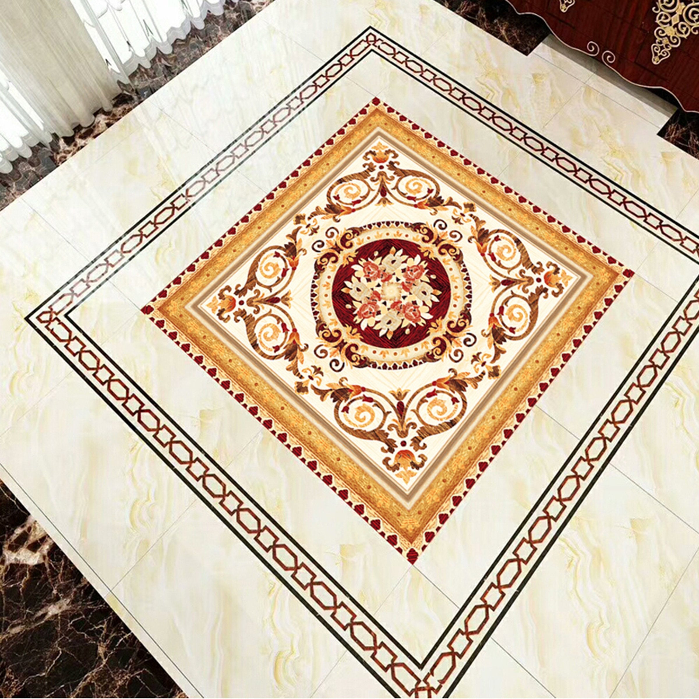 3D Red Circle WG569 Floor Mural Wallpaper AJ Wallpaper 2