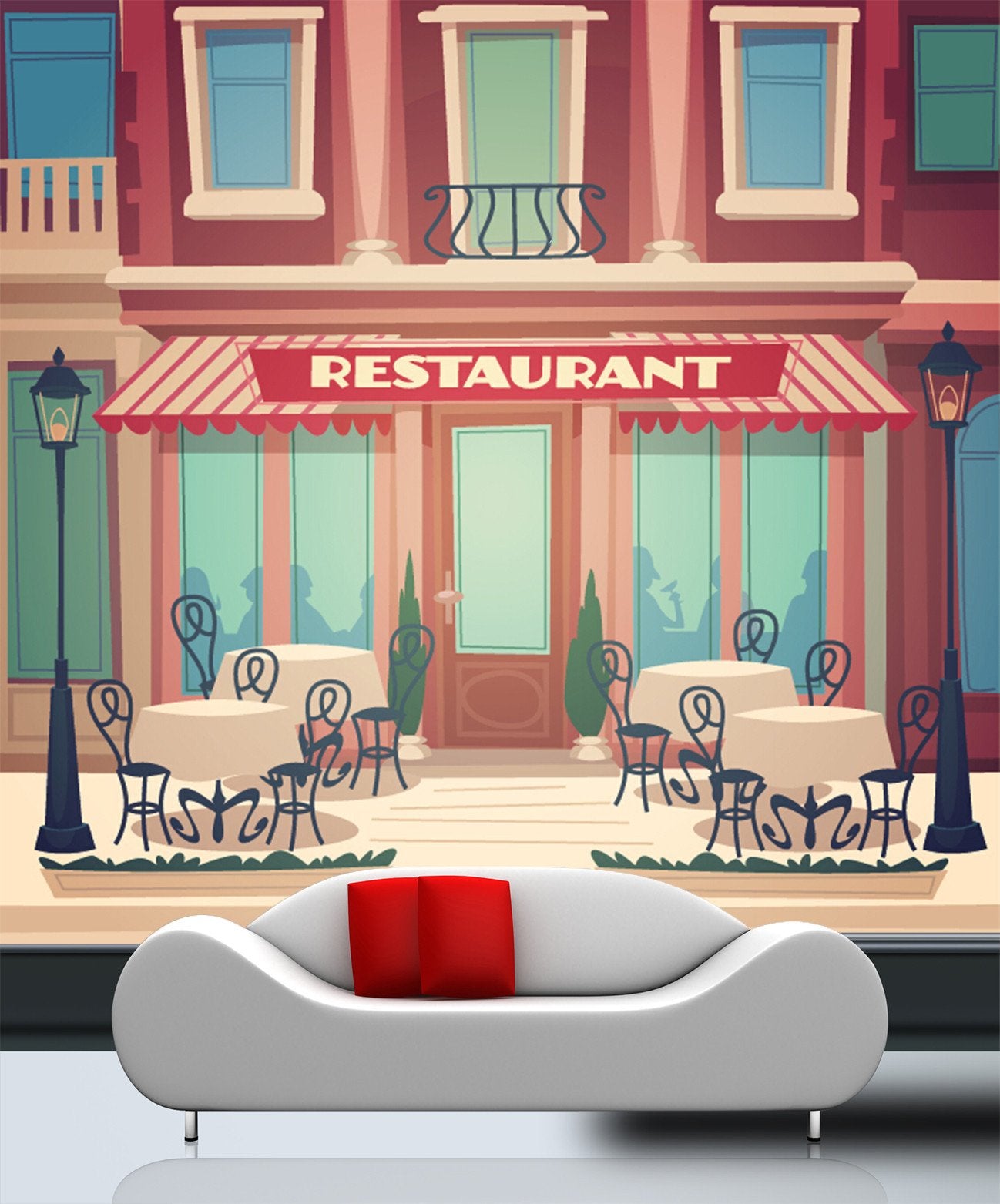 3D Restaurant Shop 037 Wallpaper AJ Wallpaper